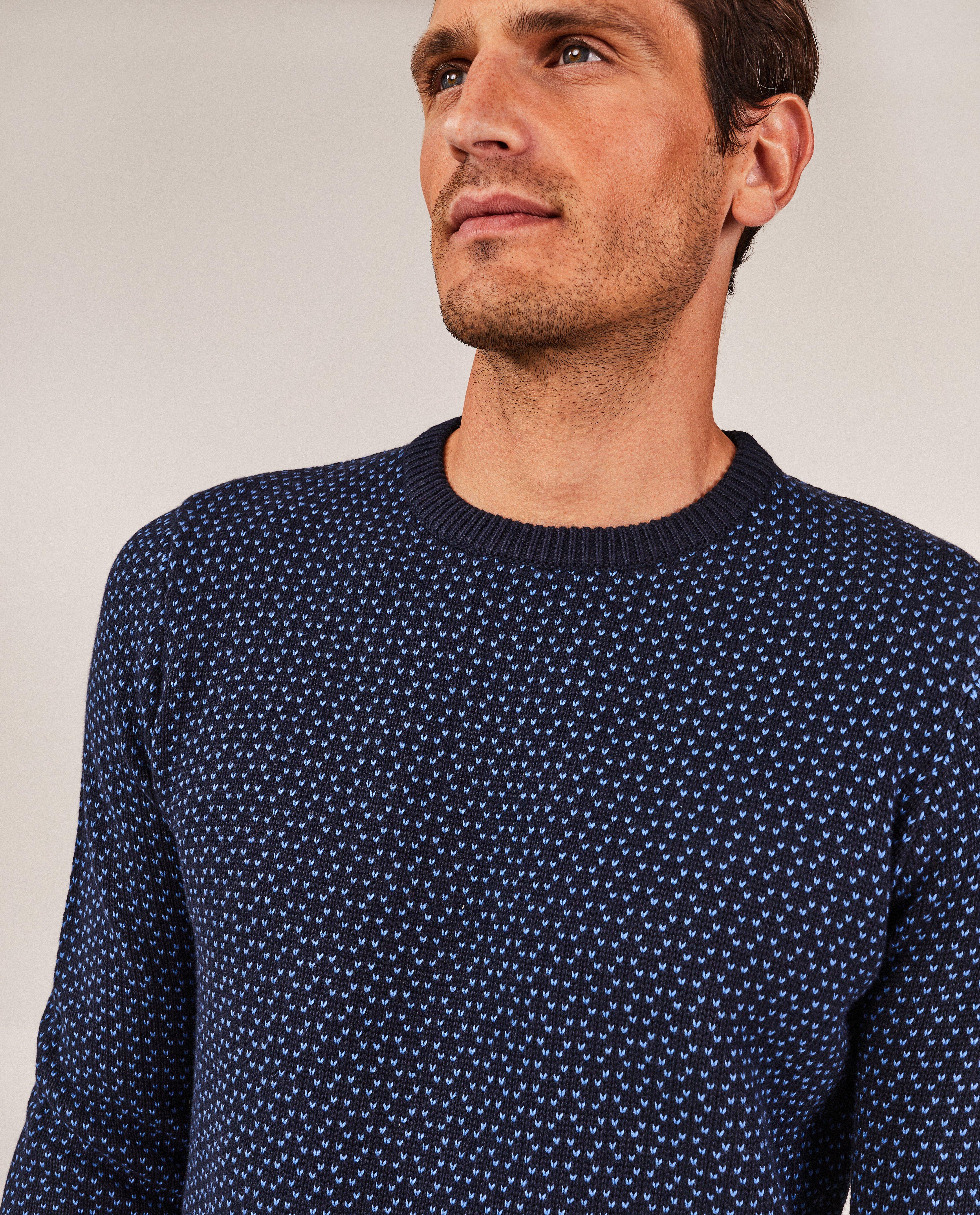 Pulls - Pull bleu foncé à motif tricoté