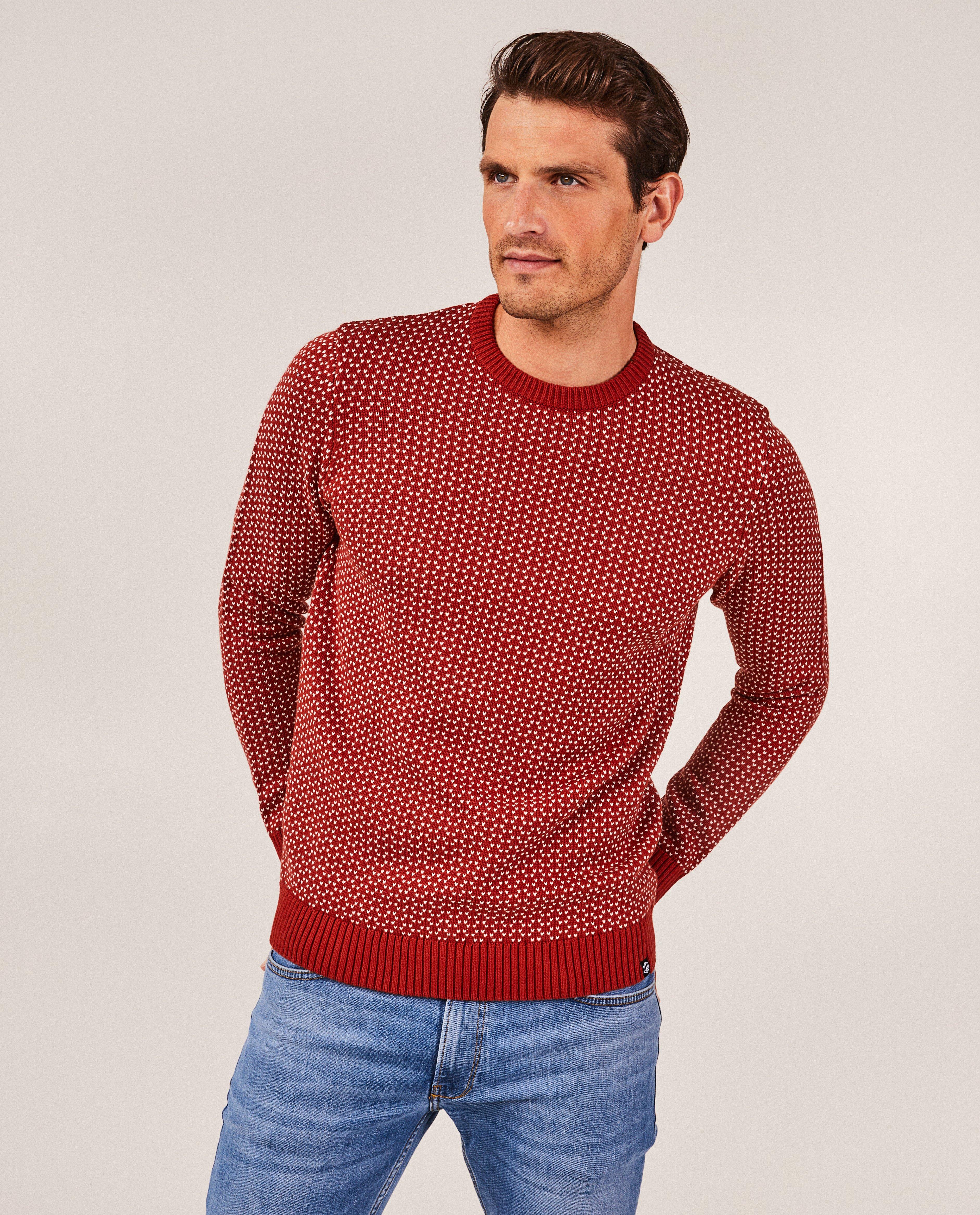 Pulls - Pull bleu foncé à motif tricoté