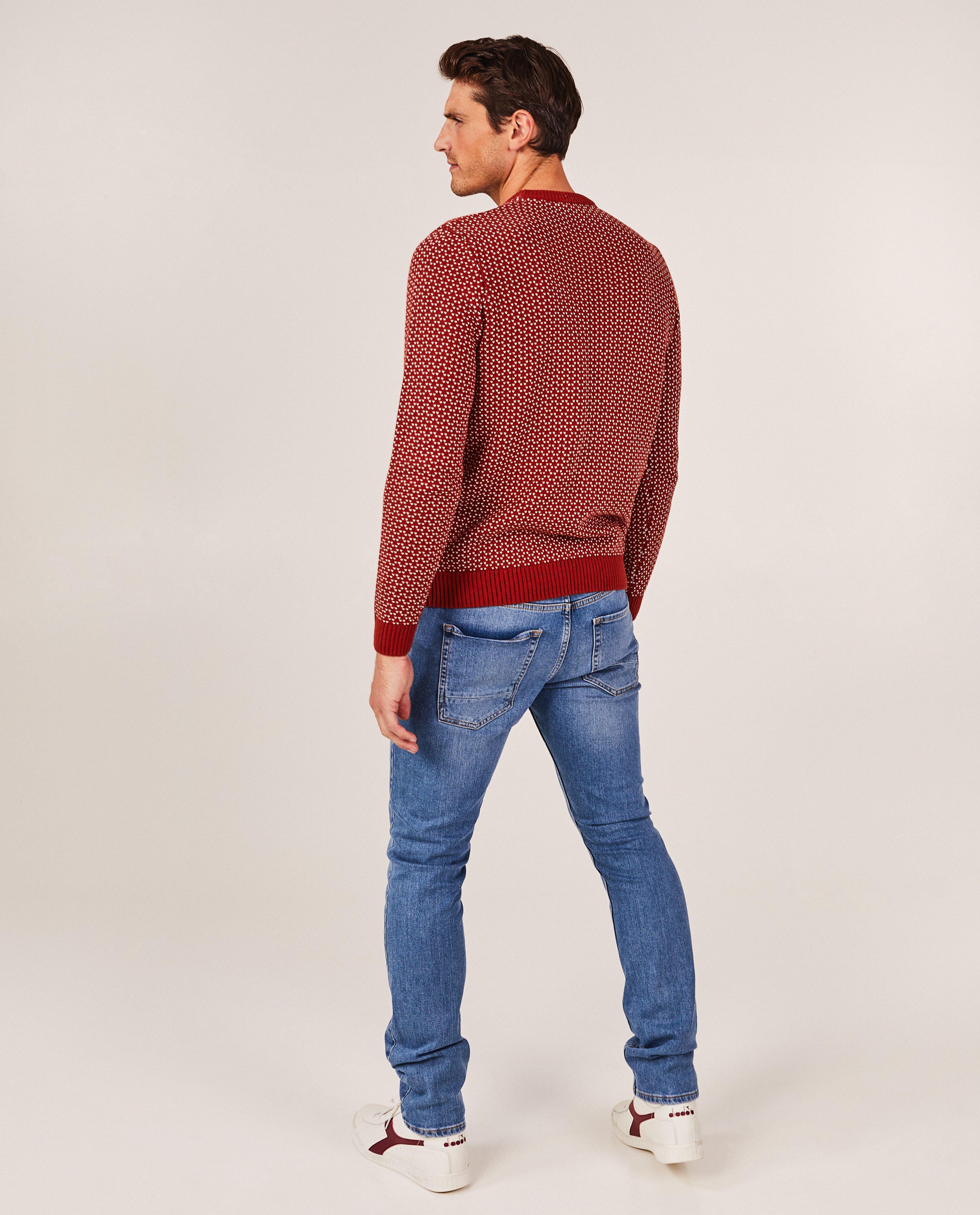 Pulls - Pull bleu foncé à motif tricoté