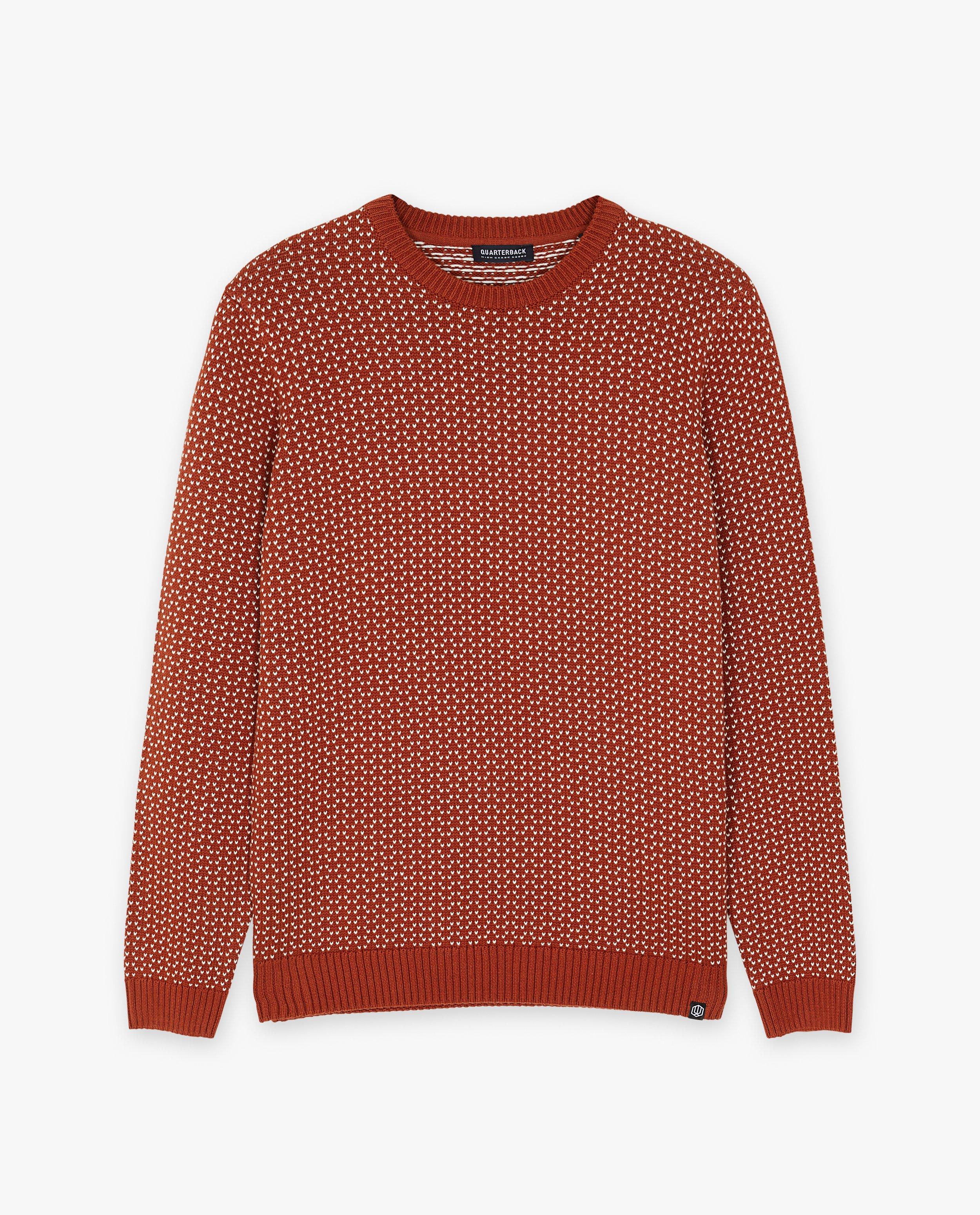 Pull rouge à motif tricoté Quarterback JBC Belgique Belgique