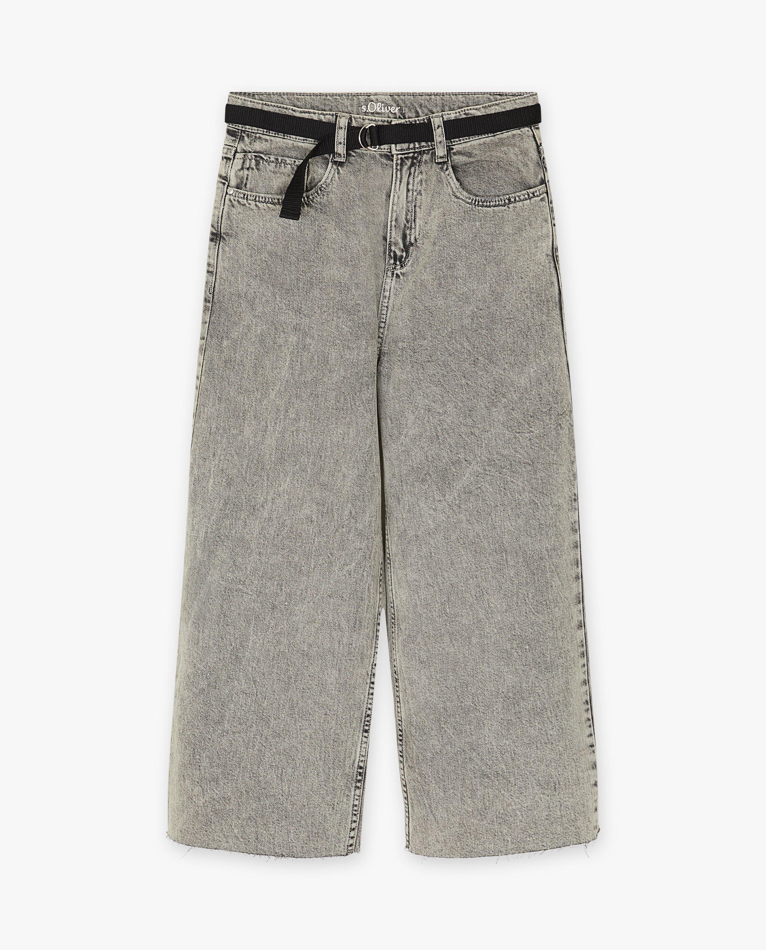 Jeans gris, coupe à jambes larges - null - S. Oliver