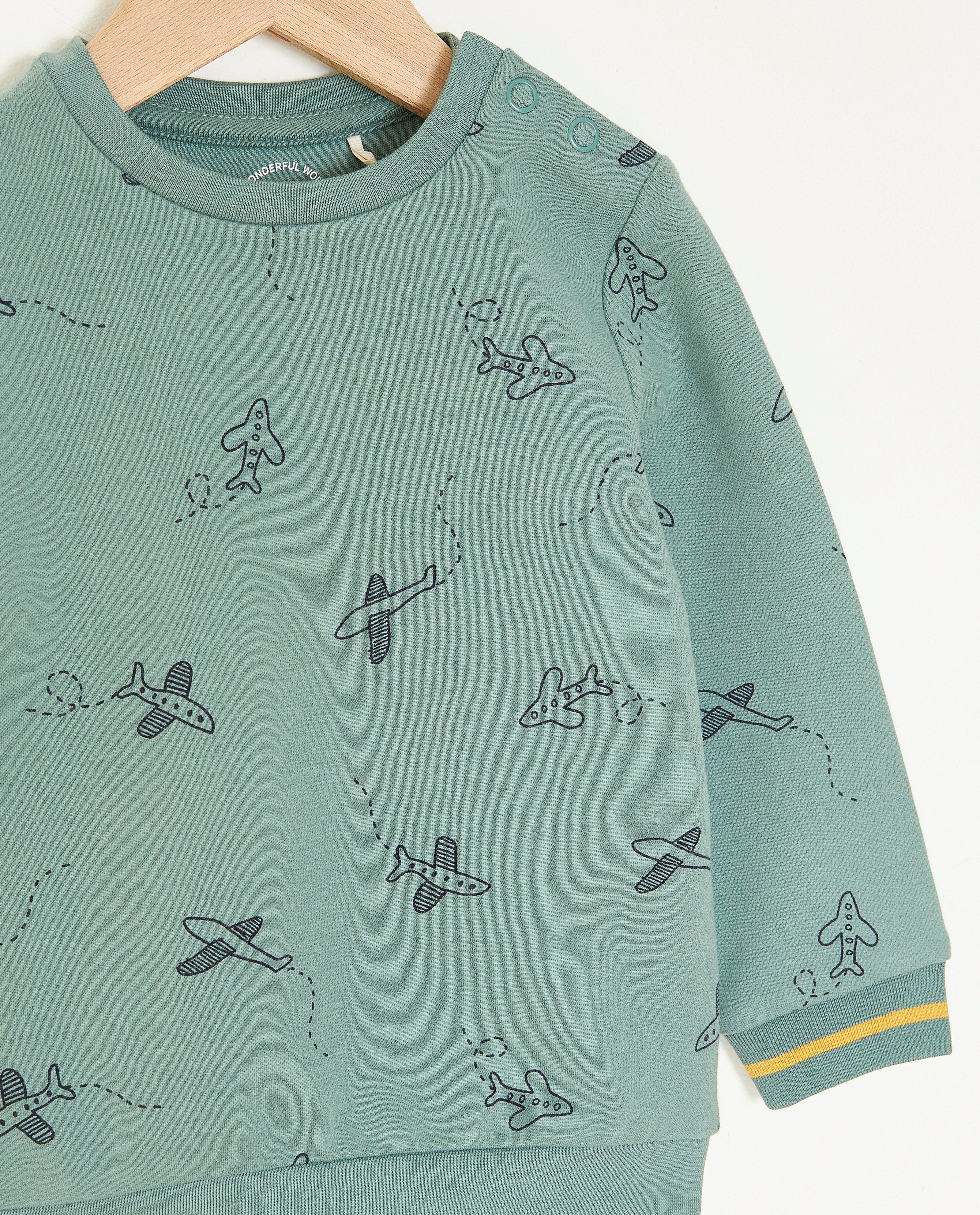 Sweaters - Groene sweater met print