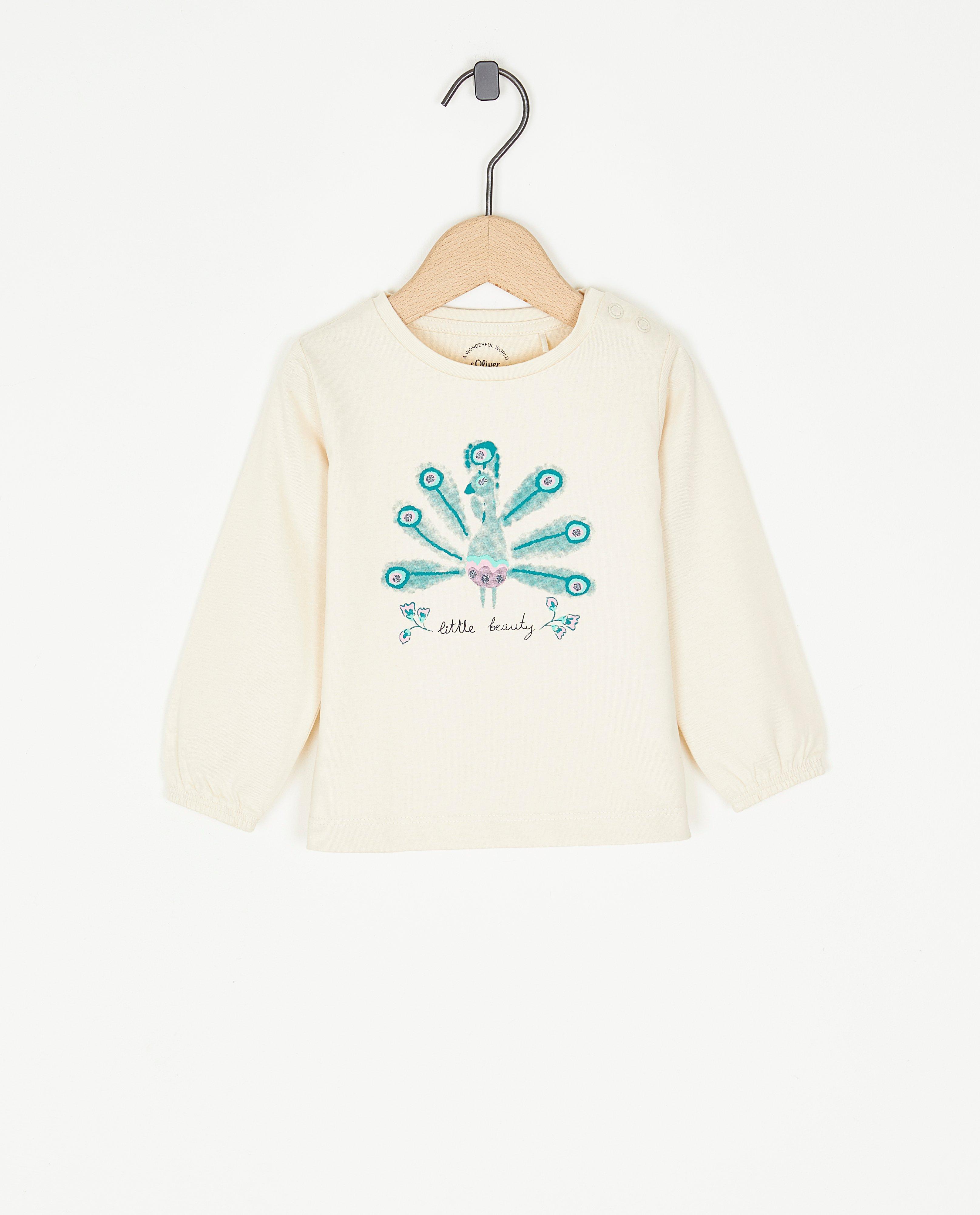 Longsleeve met pauwenprint - null - S. Oliver