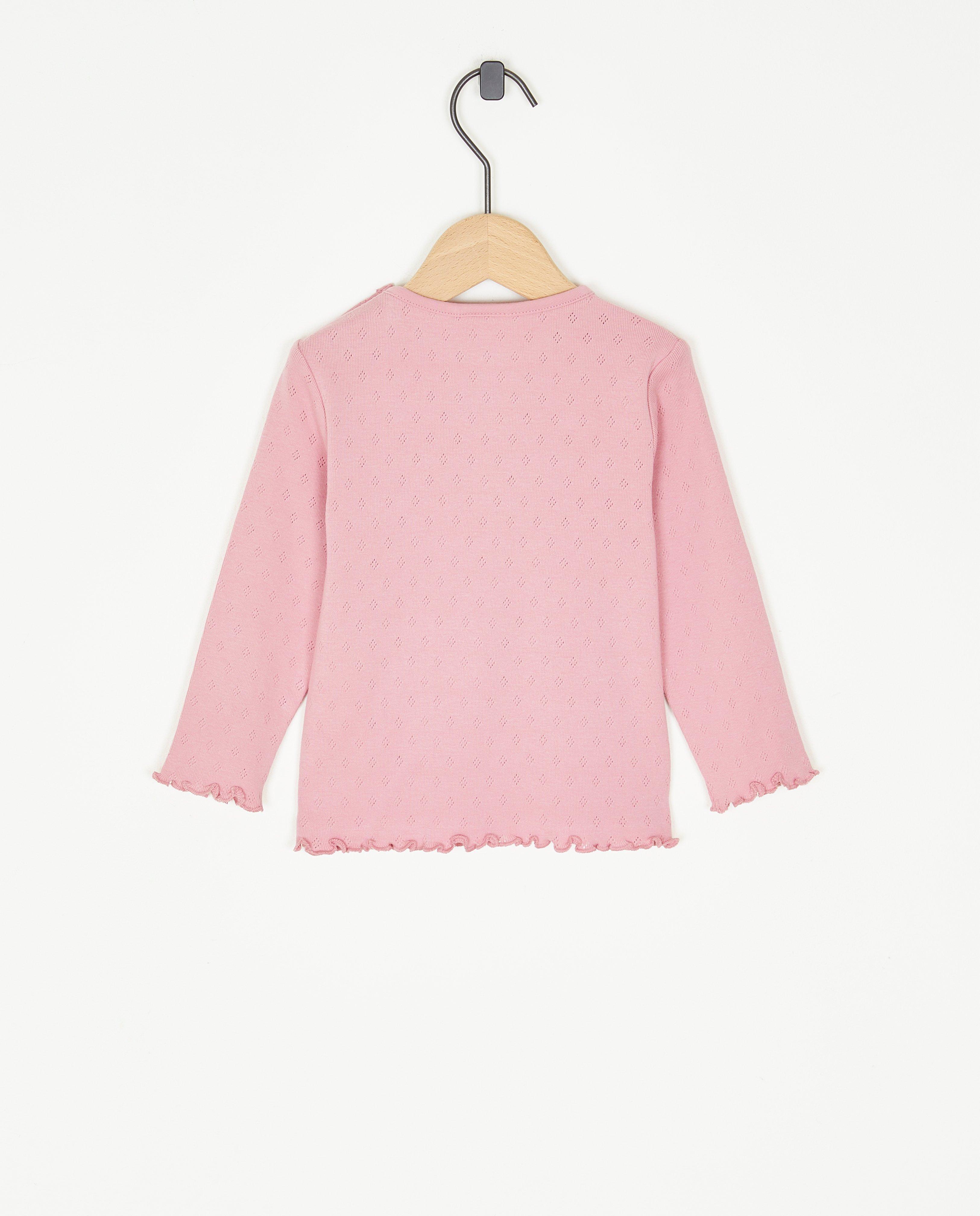 T-shirts - Roze longsleeve met ajour