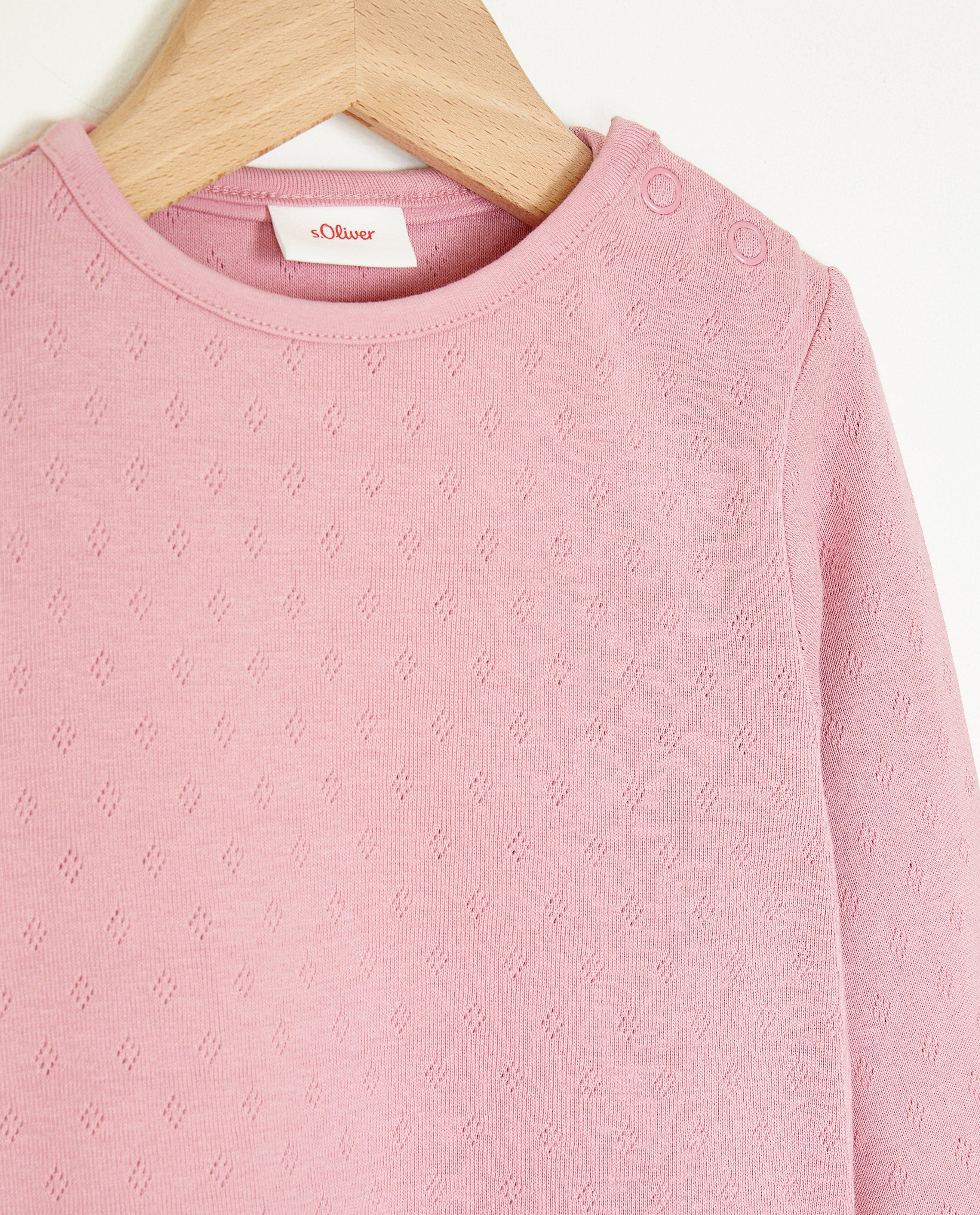 T-shirts - Roze longsleeve met ajour