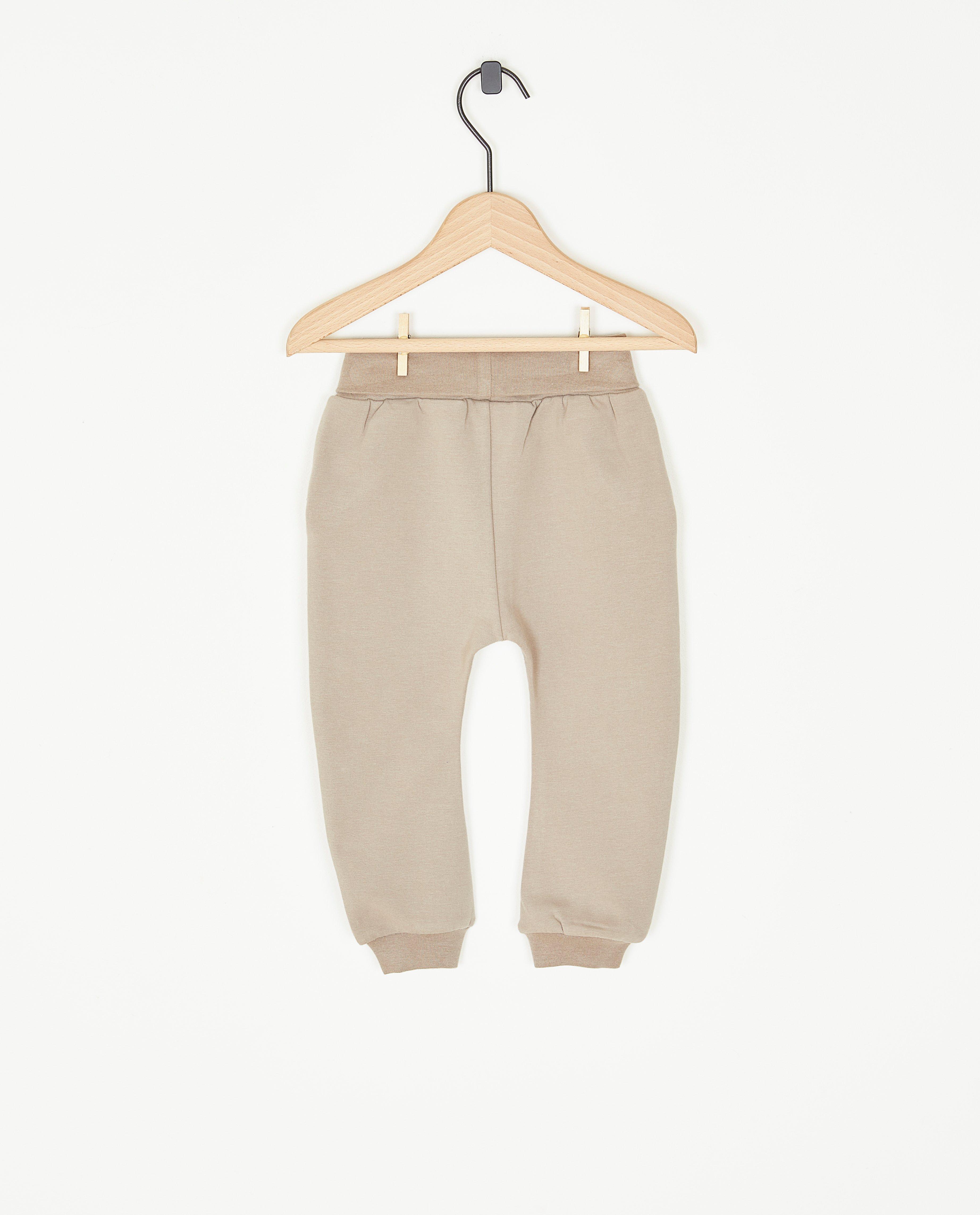 Broeken - Beige broek van sweatstof