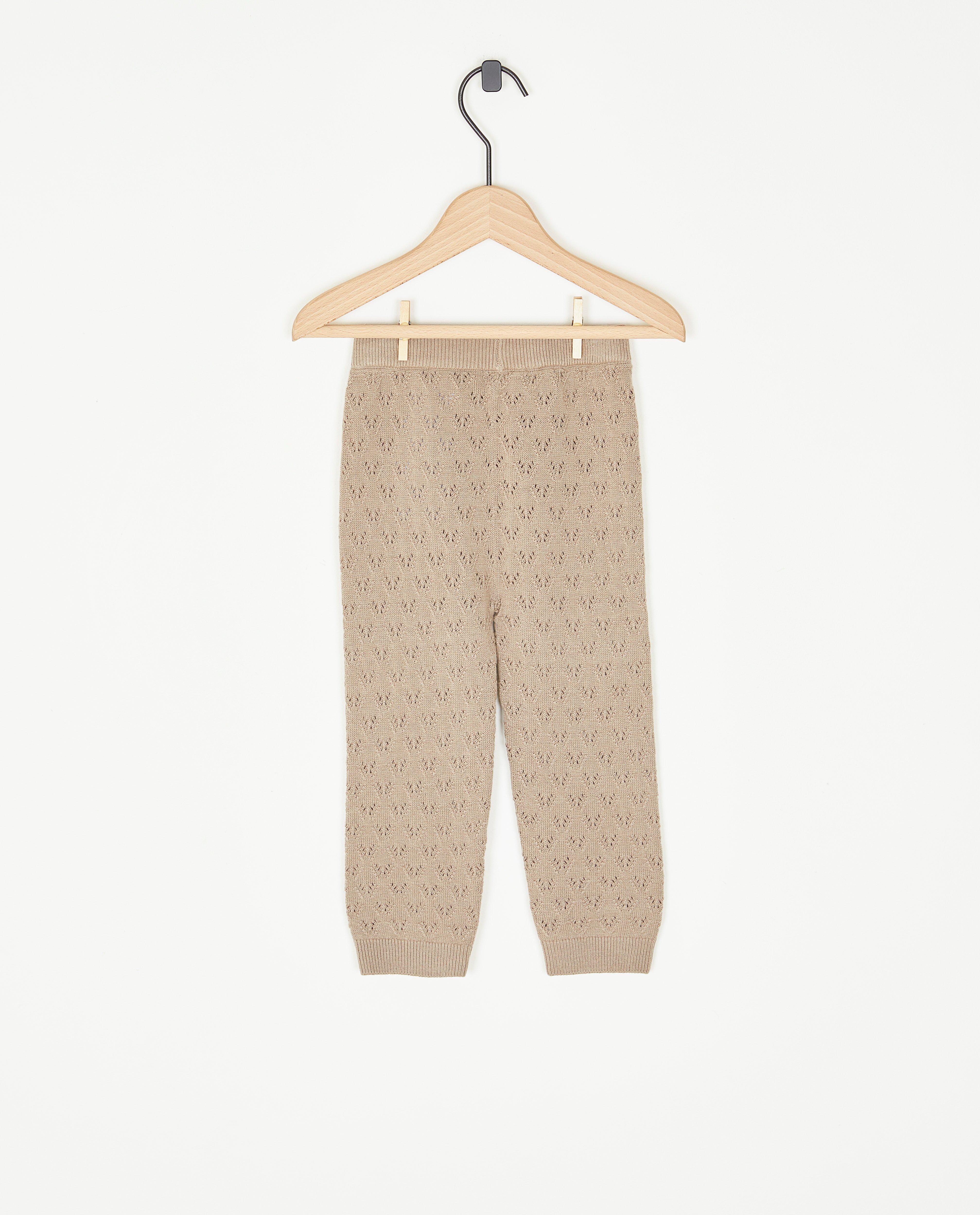 Broeken - Beige broek met ajour