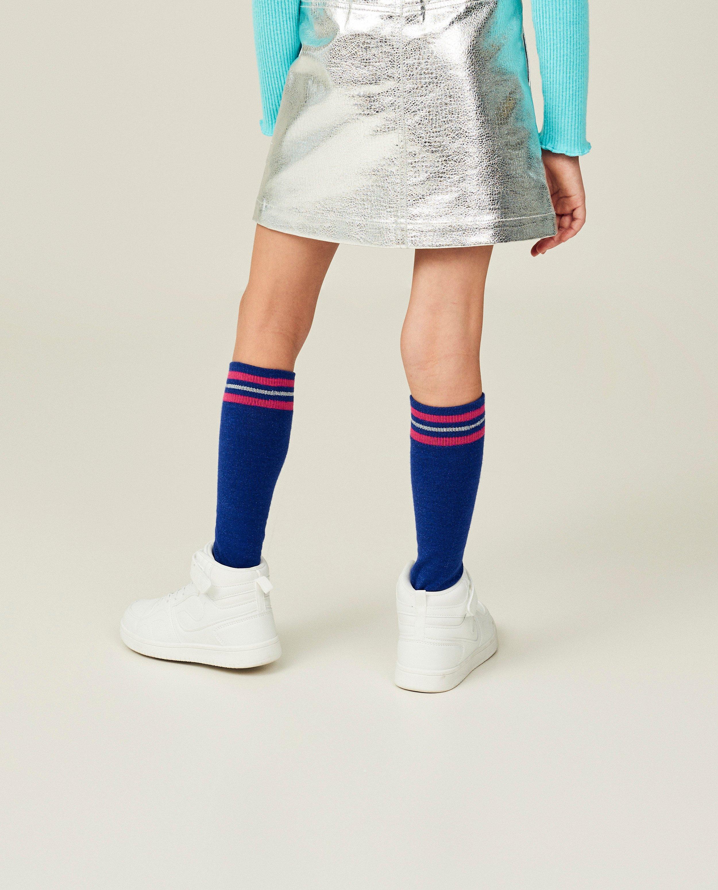 Paarse kousen met metaaldraad - Product Detail - felblauw - afbeelding nummer 1