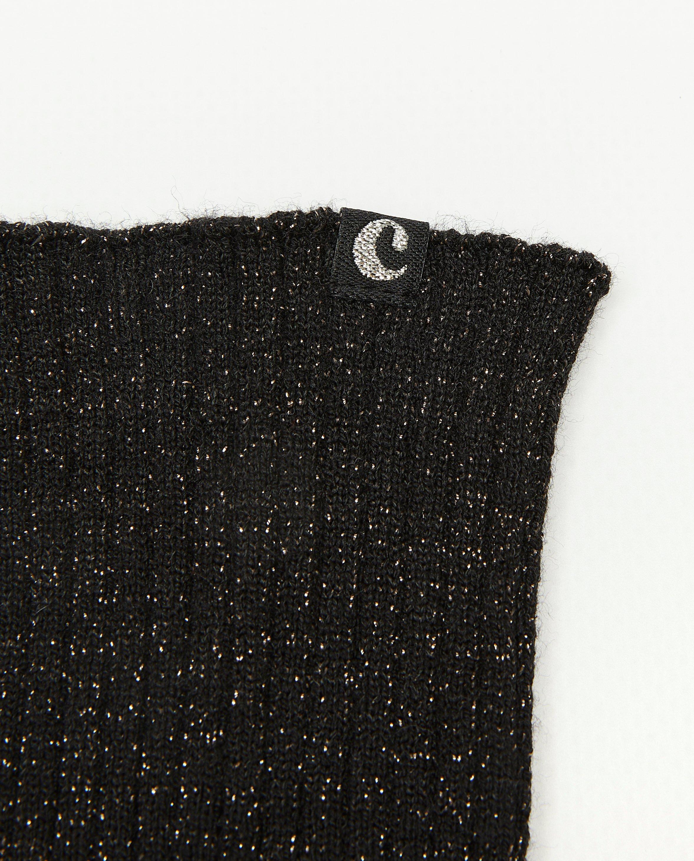 Breigoed - Zwarte polswarmers met metaaldraad, 4-14 jaar