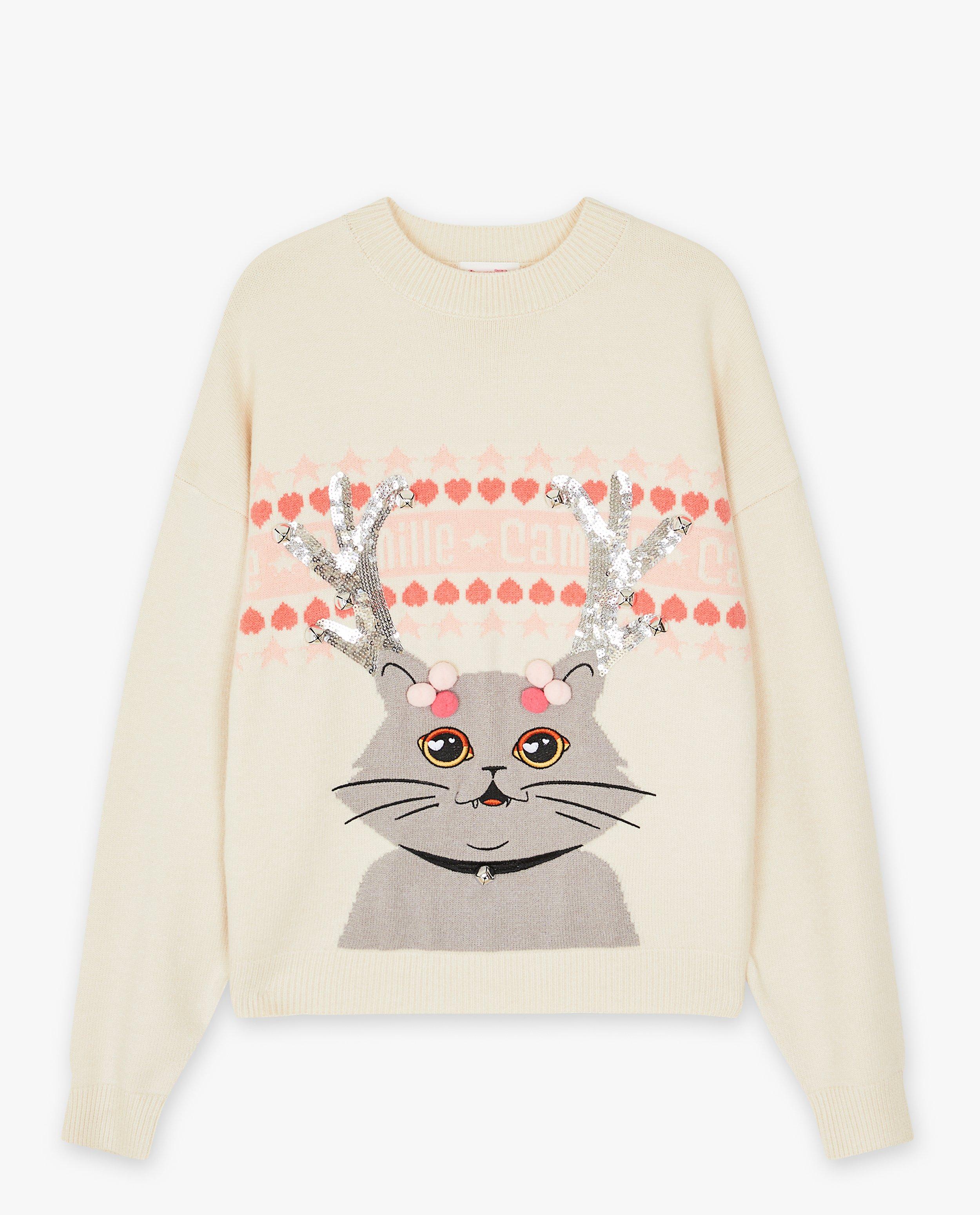 Pulls - Pull de Noël Moustache, XS-XL