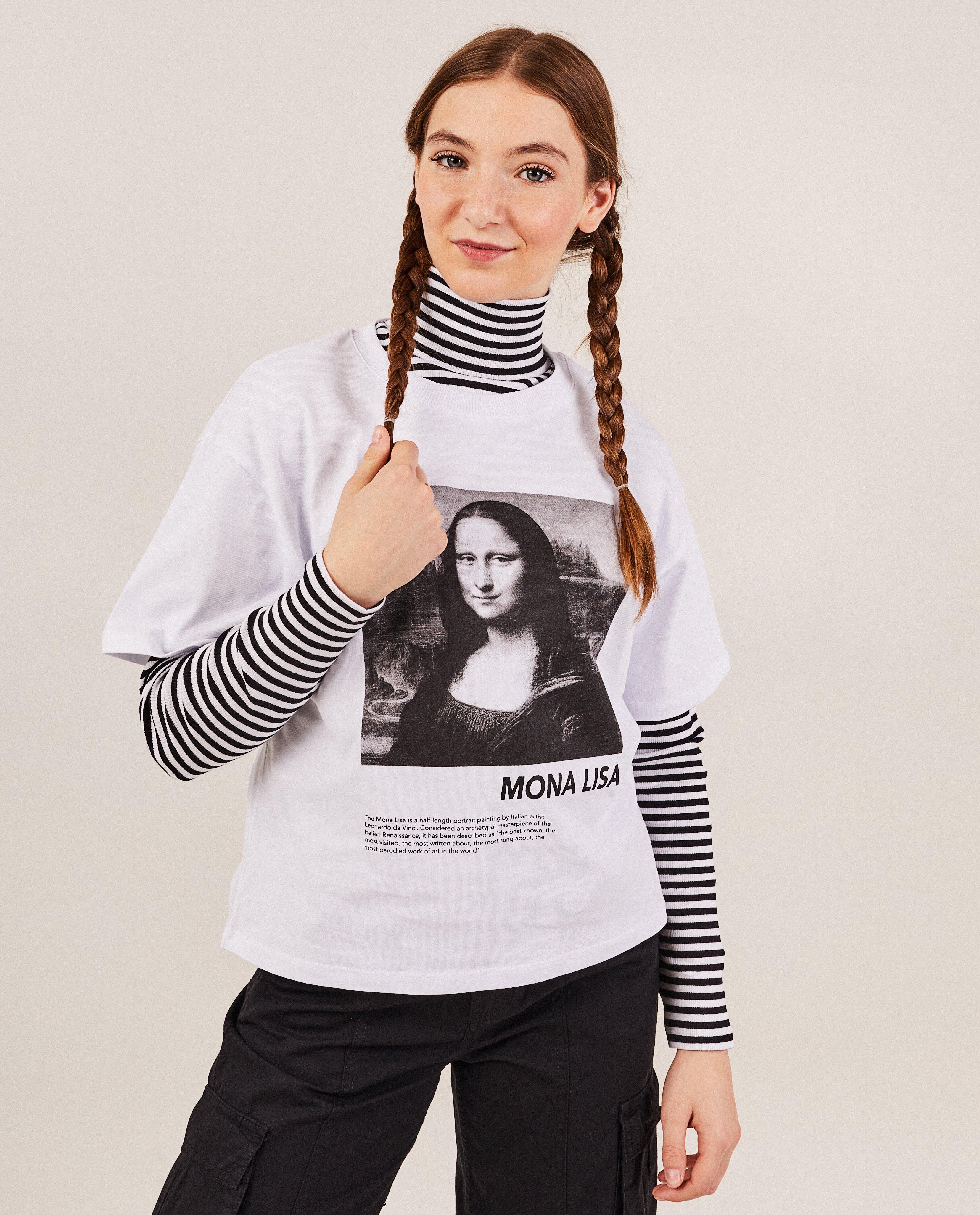 T-shirts - Wit T-shirt Mona Lisa