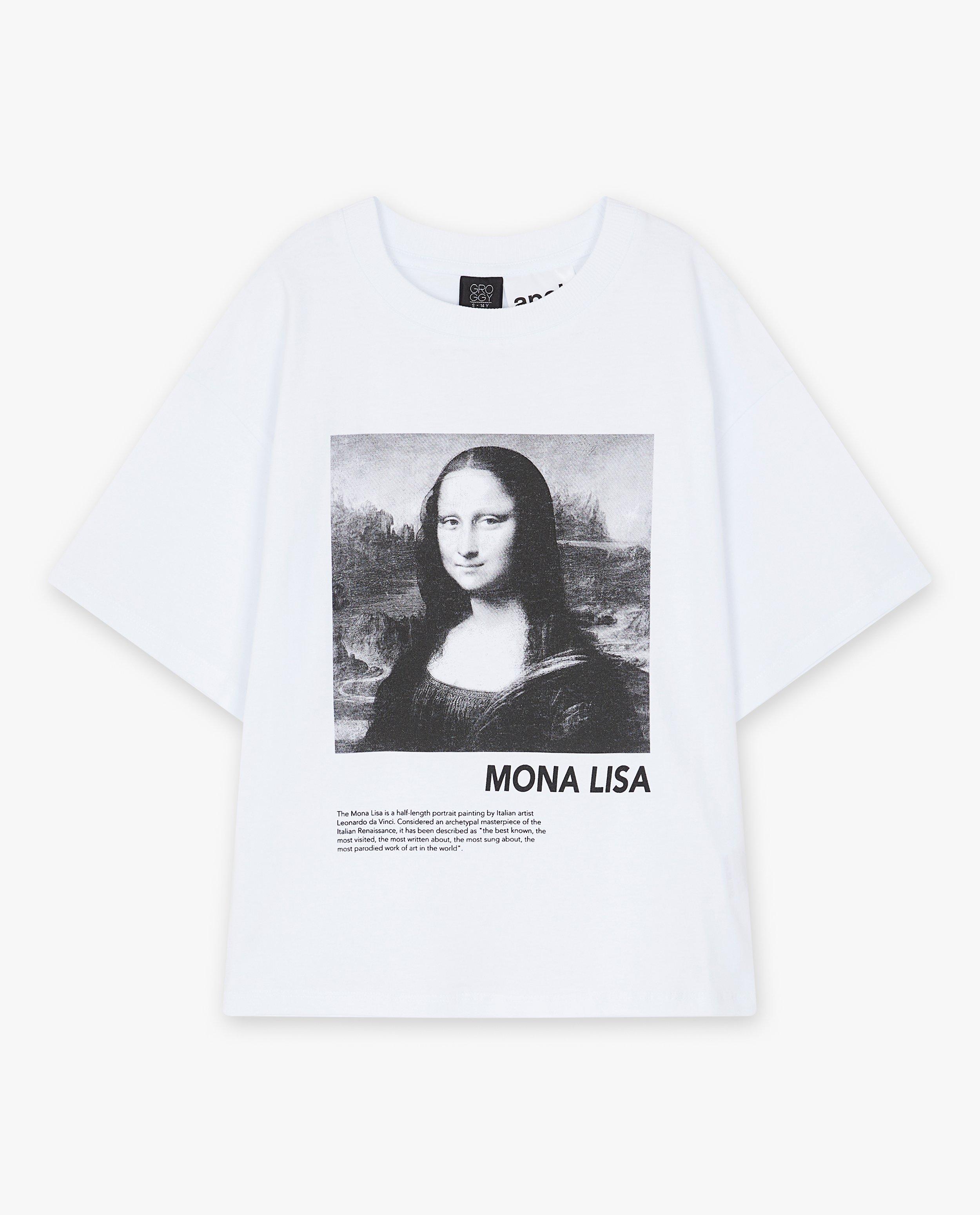 T-shirts - Wit T-shirt Mona Lisa