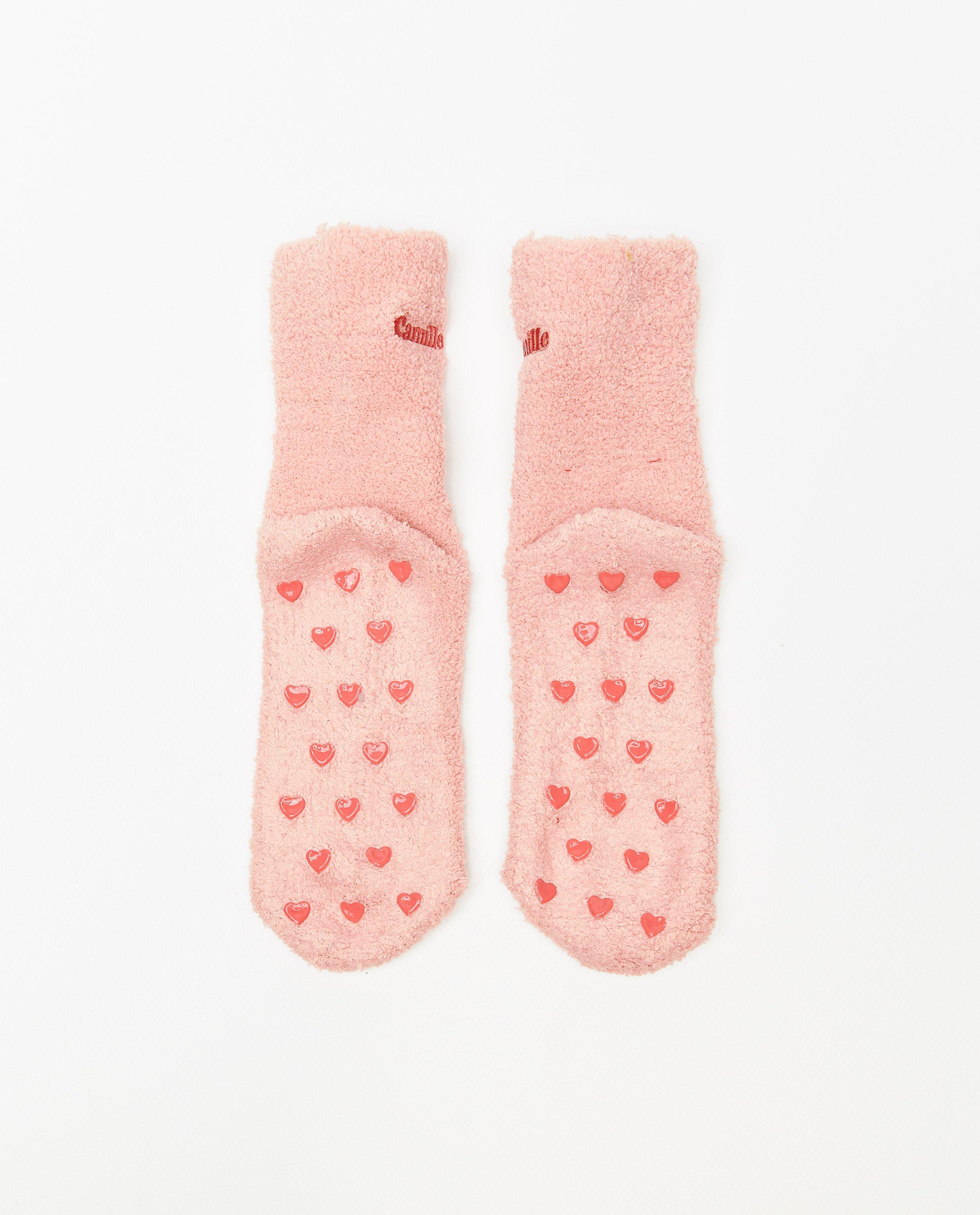 Kousen - Roze kousen met antislip, 4-14 jaar