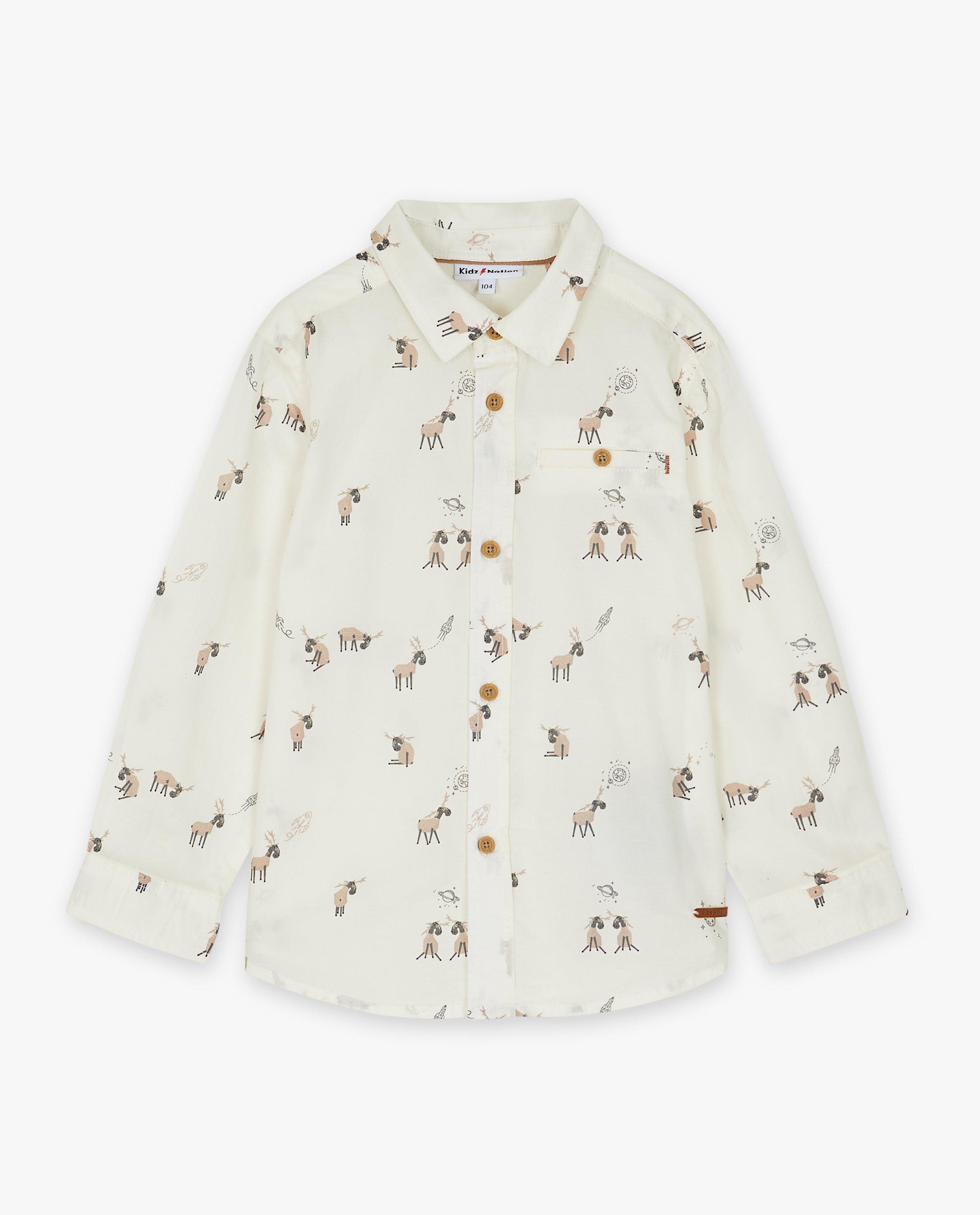 Hemd met elandprint - Product Detail - wit - afbeelding nummer 3