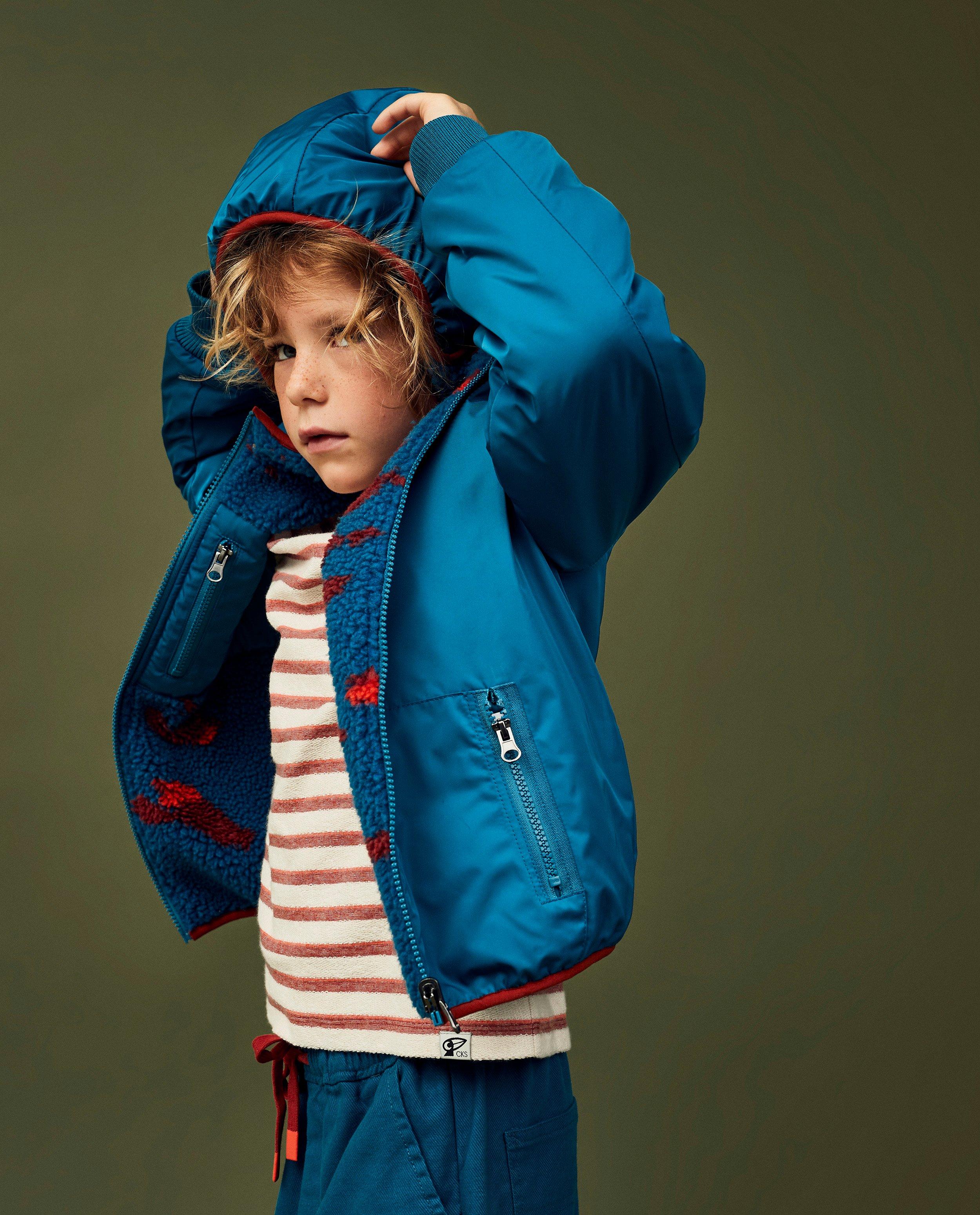 Parka's - Blauwe omkeerbare jas