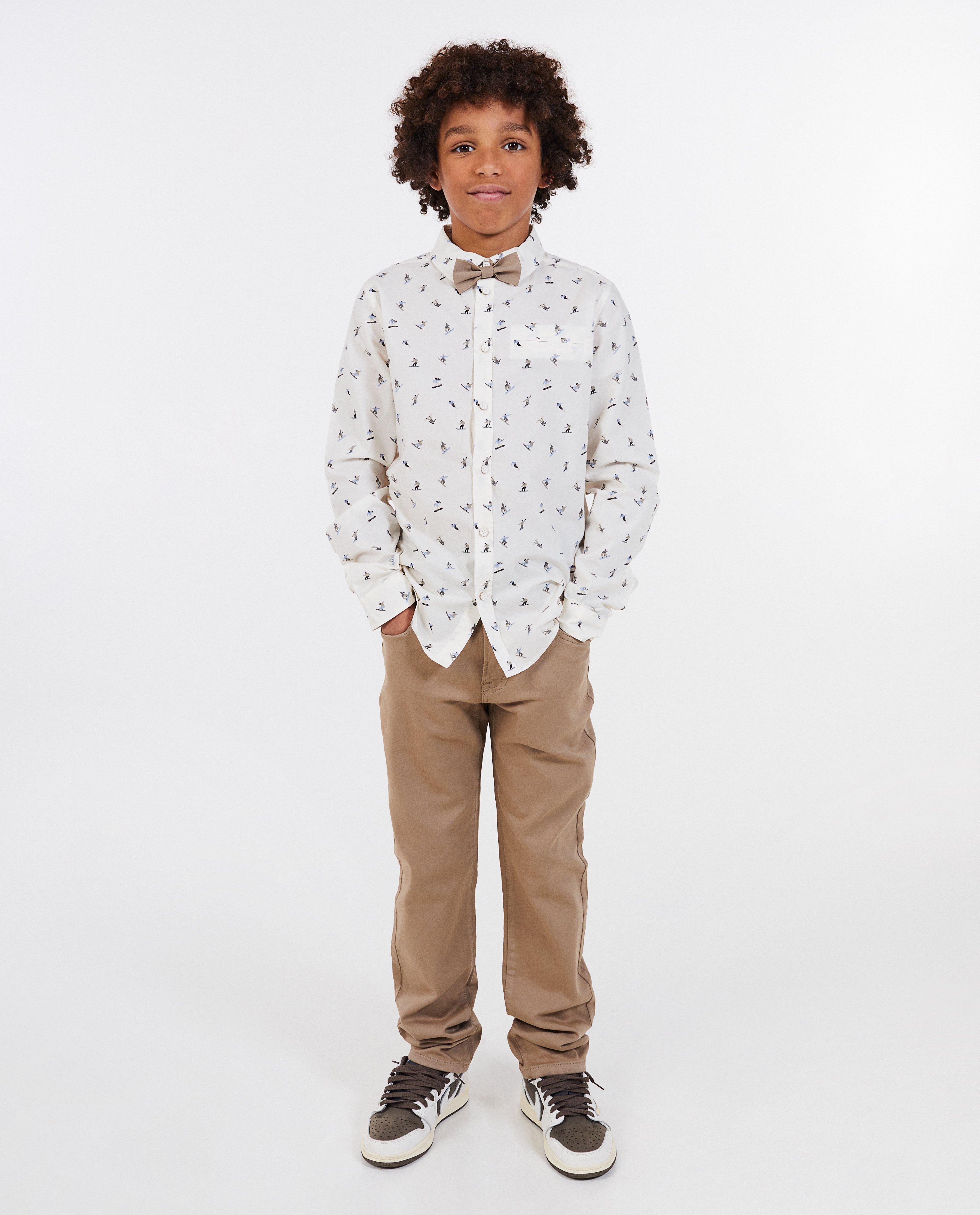 Chemises - Chemise à imprimé de snowboardeurs et nœud