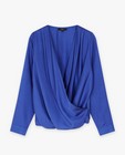 Hemden - Blauwe satijnen blouse