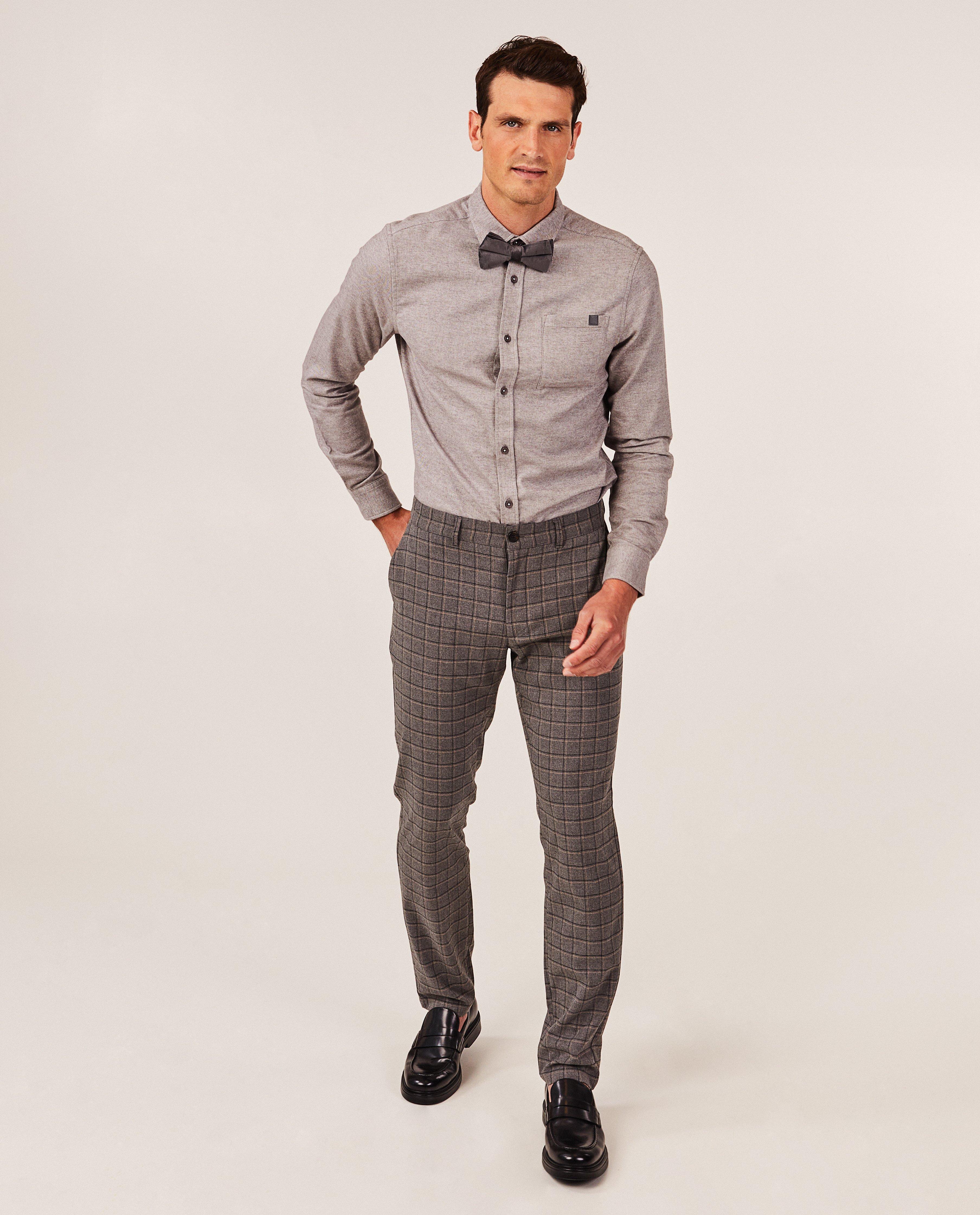 Grijs hemd, slim fit - null - Quarterback