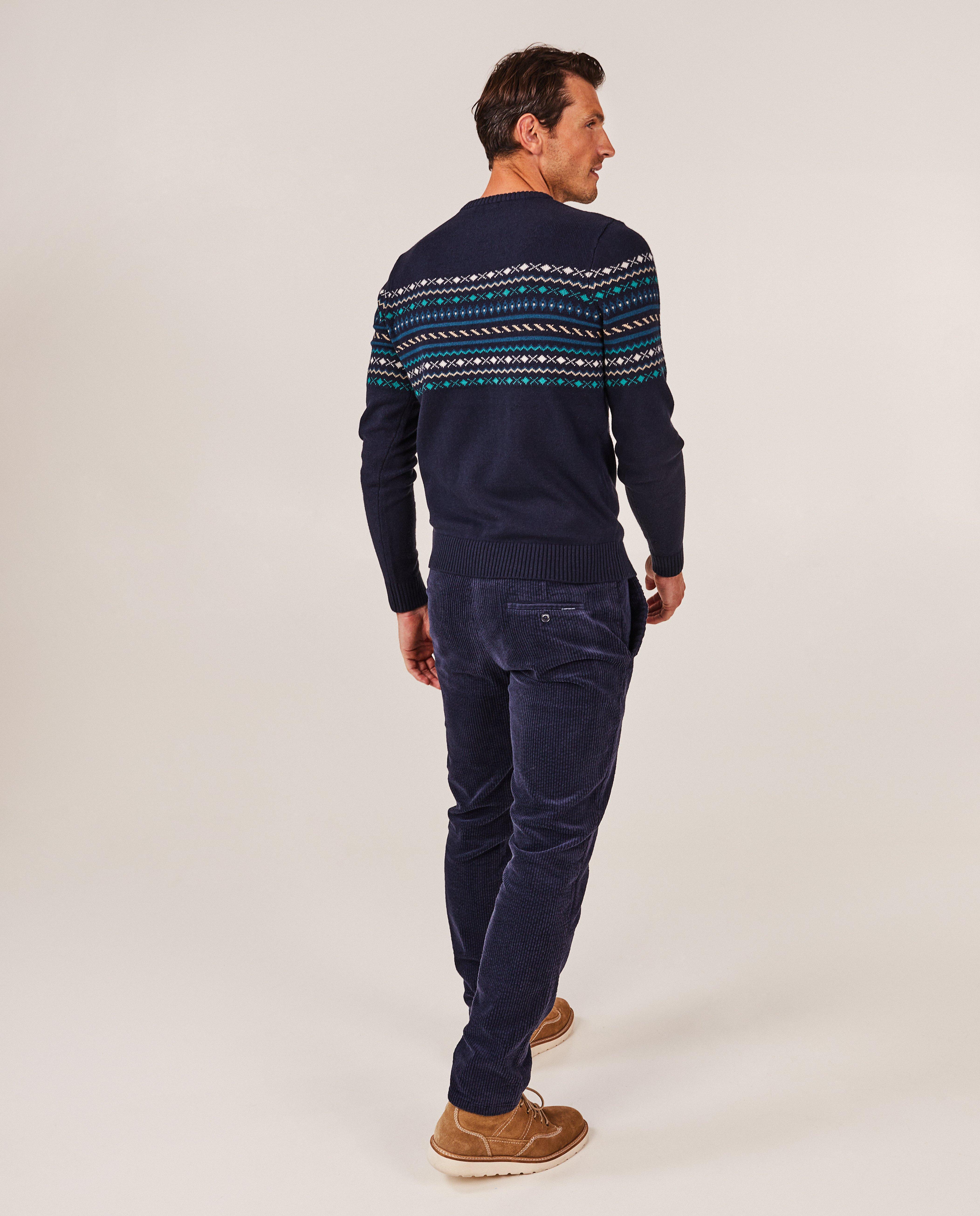 Donkerblauwe trui met patroon, heren - Product Detail - donkerblauw - afbeelding nummer 3