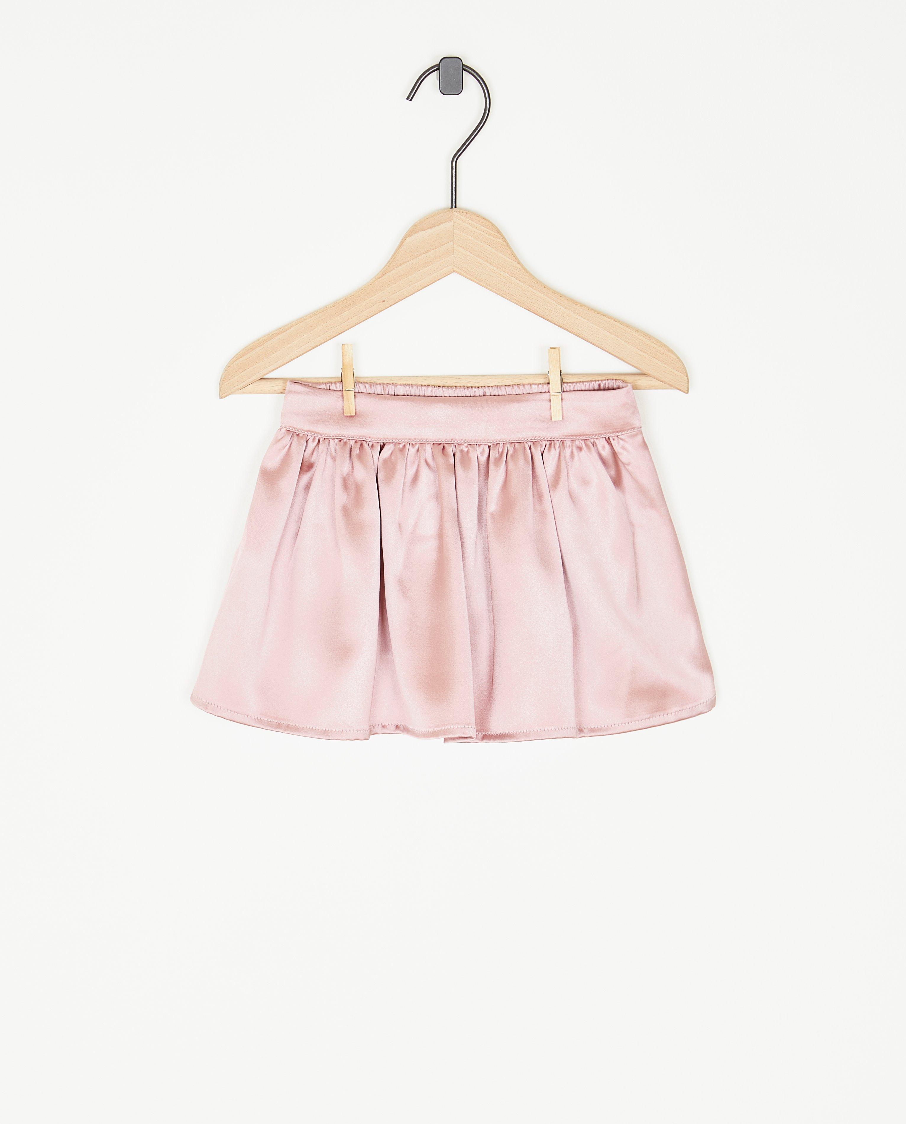 Jupes - Jupe rose en satin