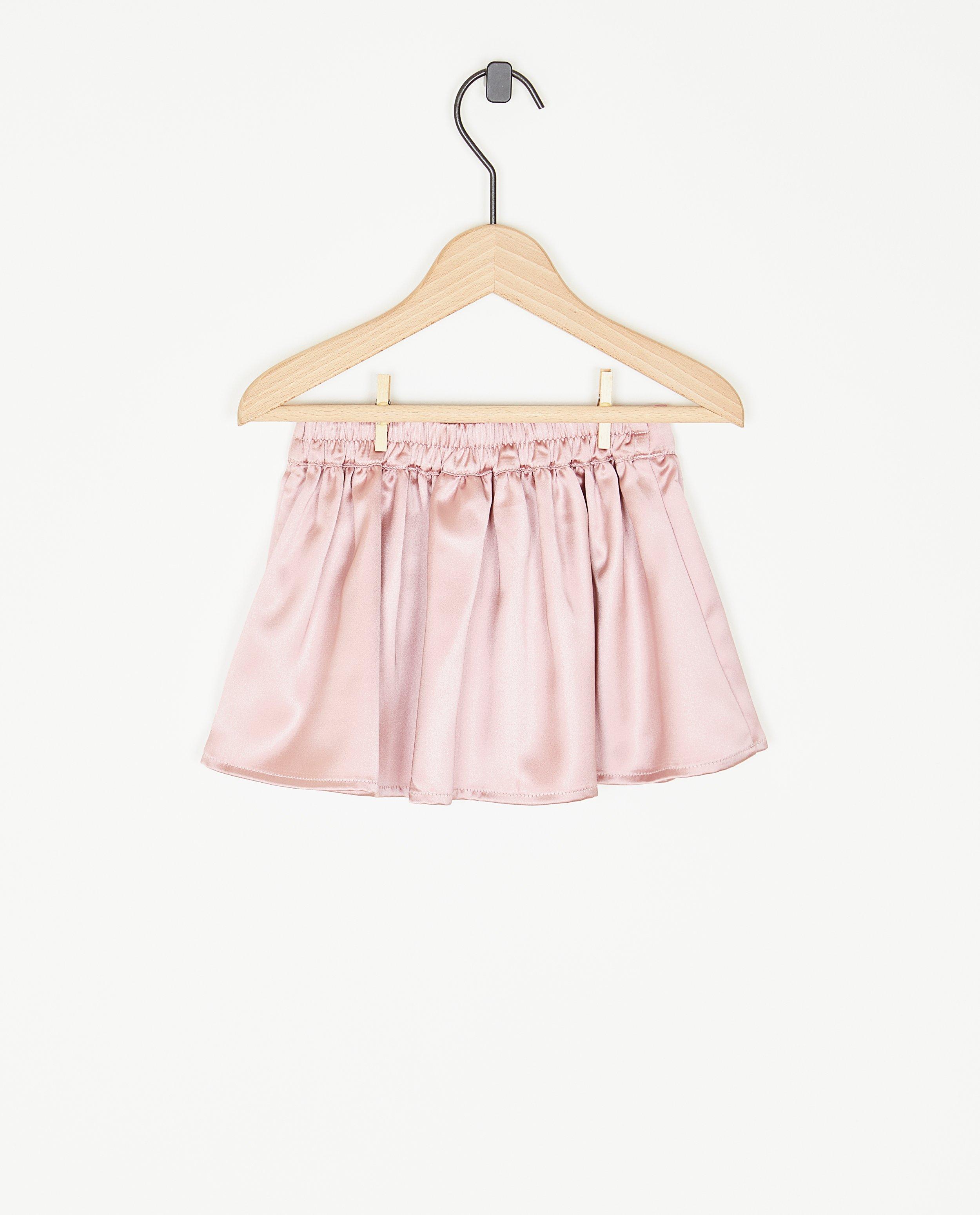 Jupes - Jupe rose en satin