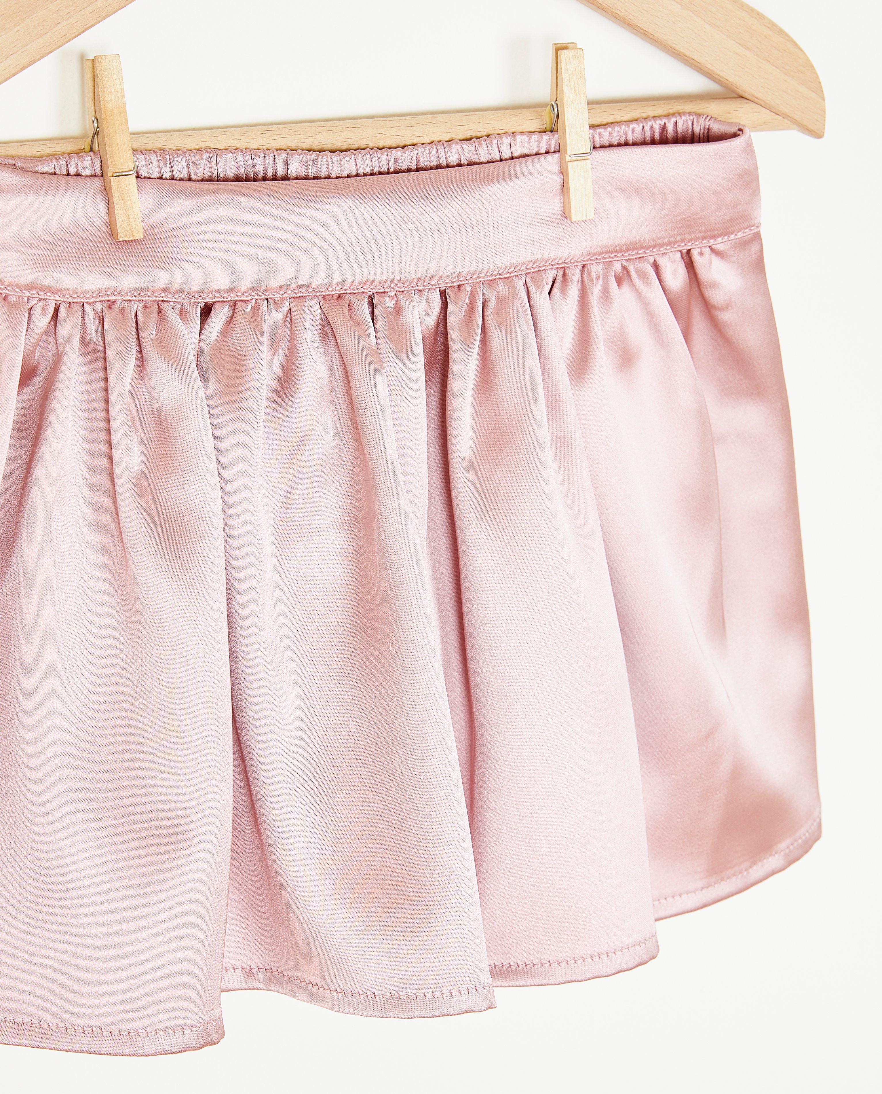 Jupes - Jupe rose en satin
