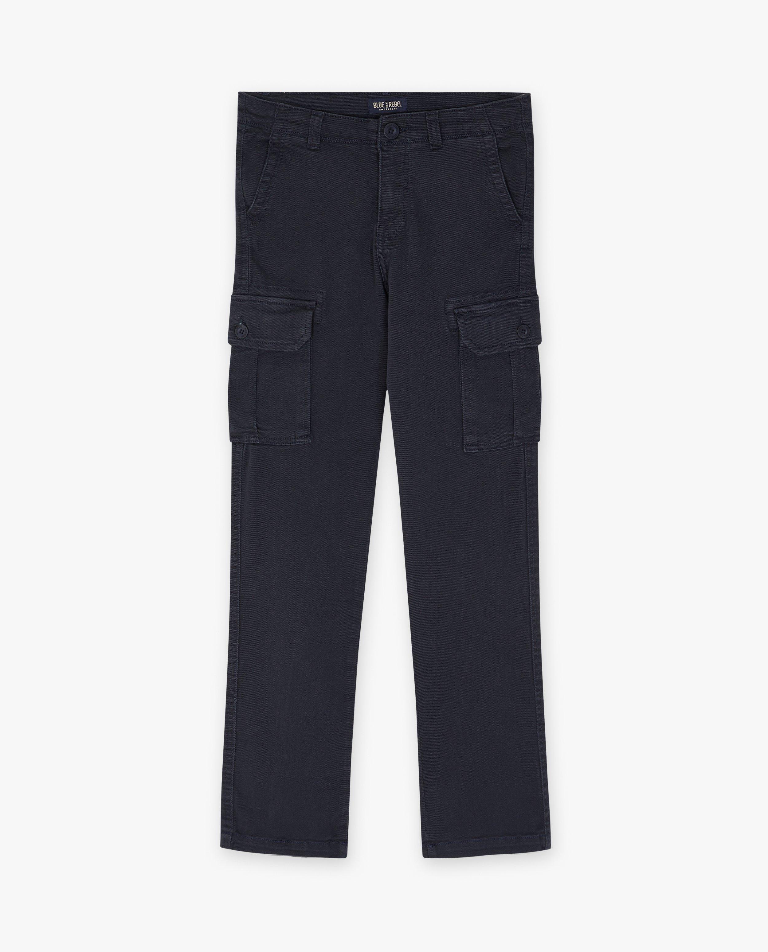 Donkerblauwe broek, cargo fit - null - Blue Rebel