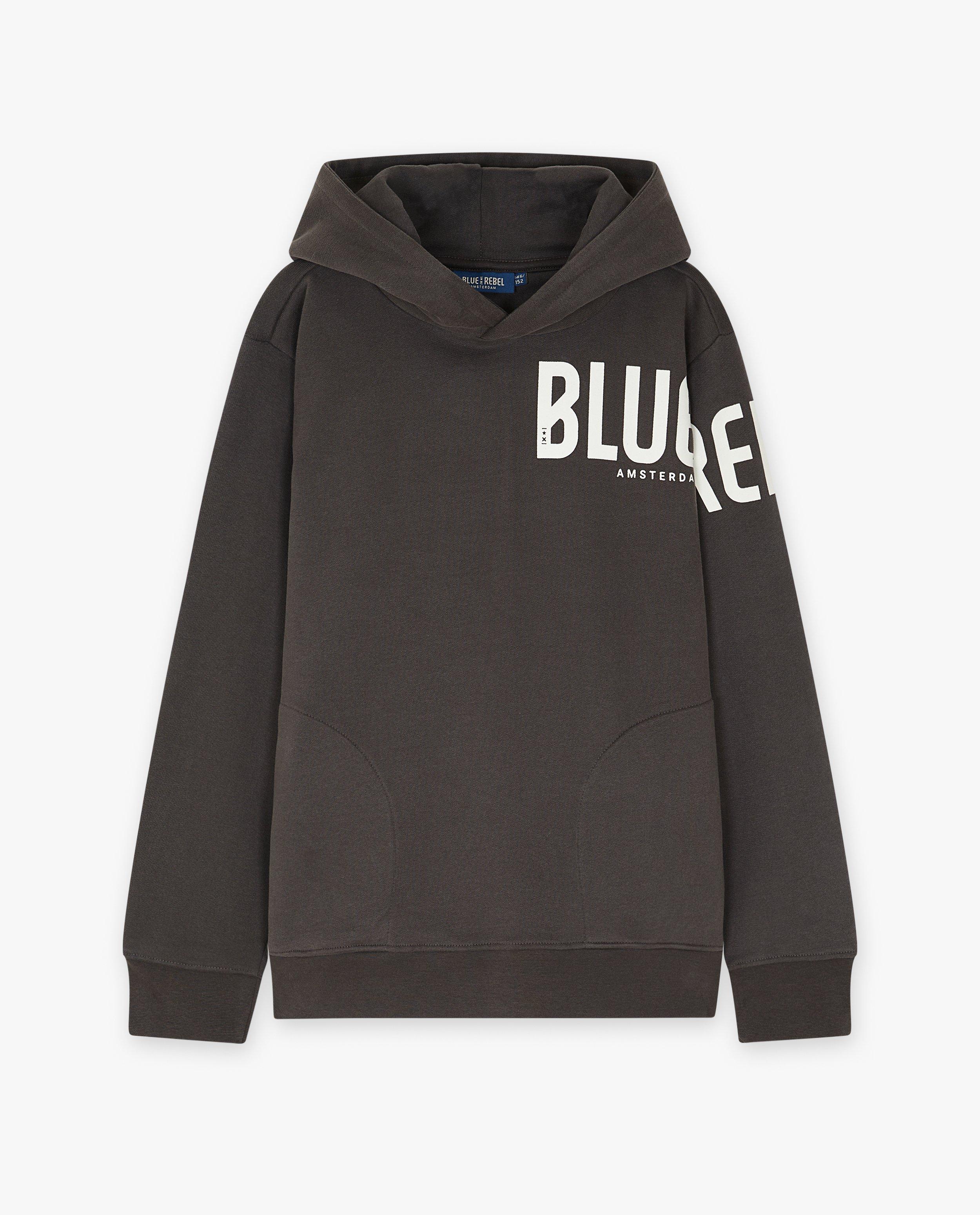Hoodie gris foncé à inscription - null - Blue Rebel