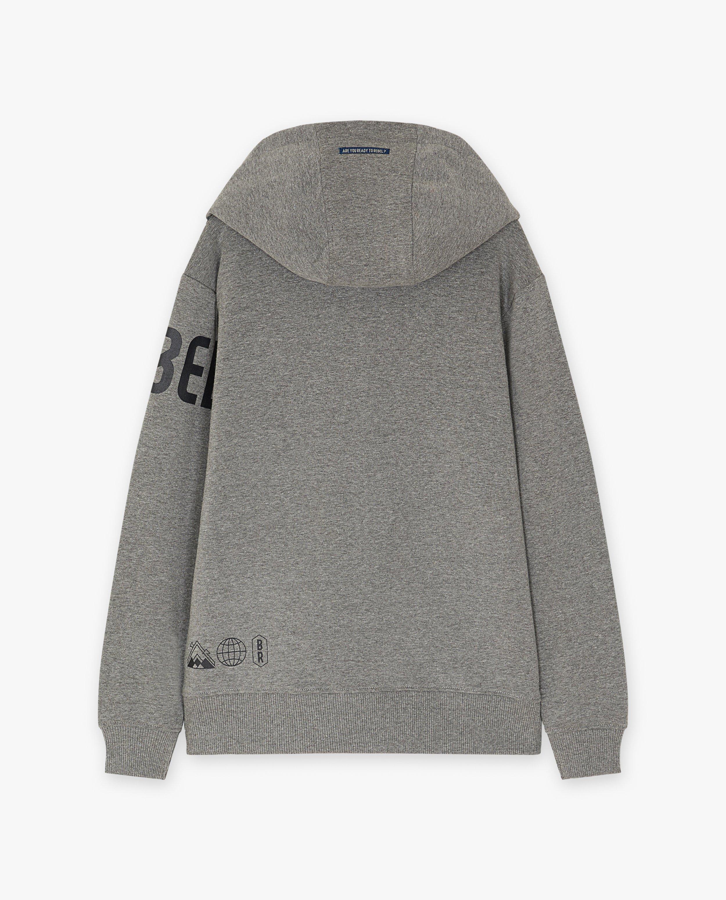 Cardigans - Gilet molletonné gris avec une inscription