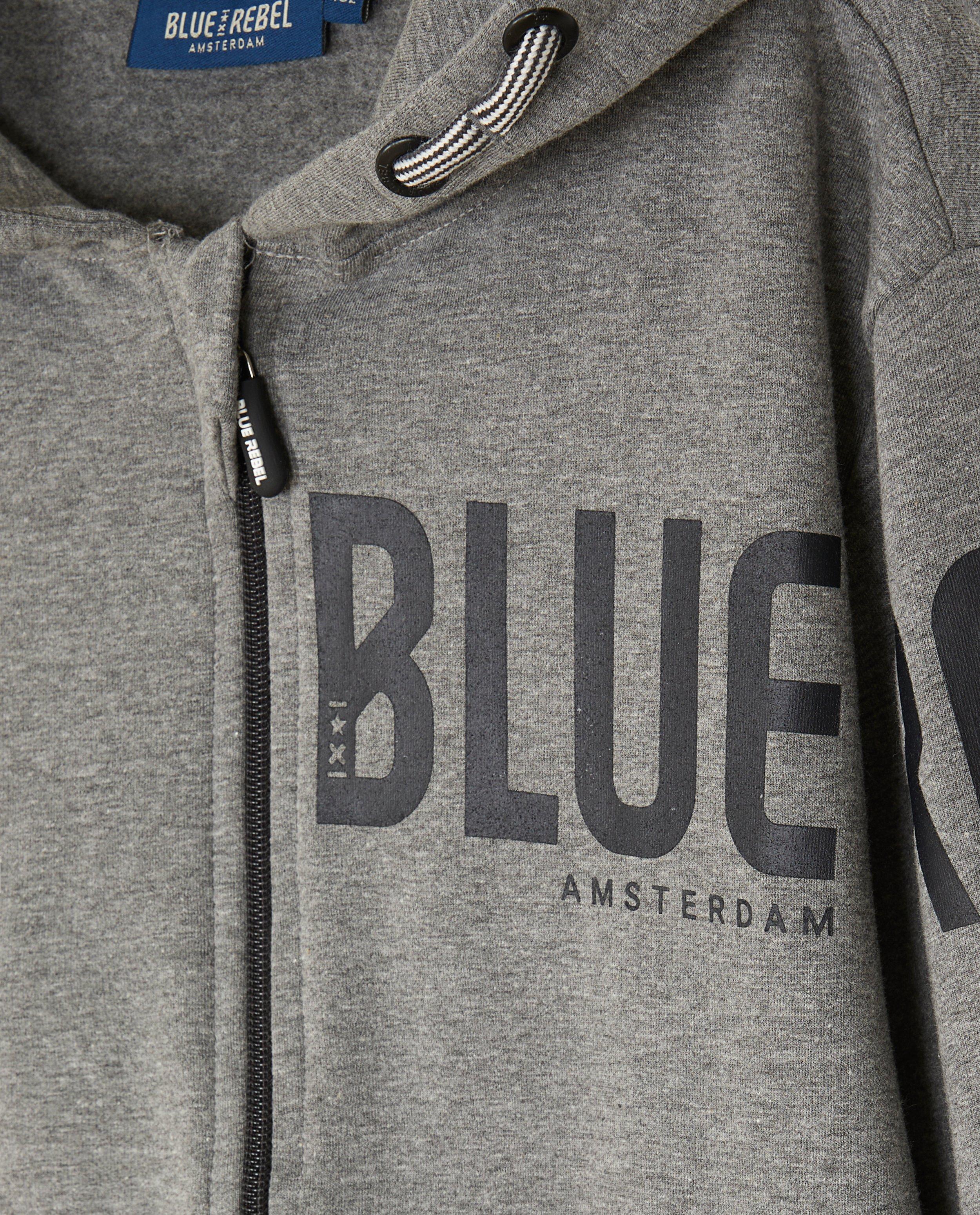 Cardigans - Gilet molletonné gris avec une inscription