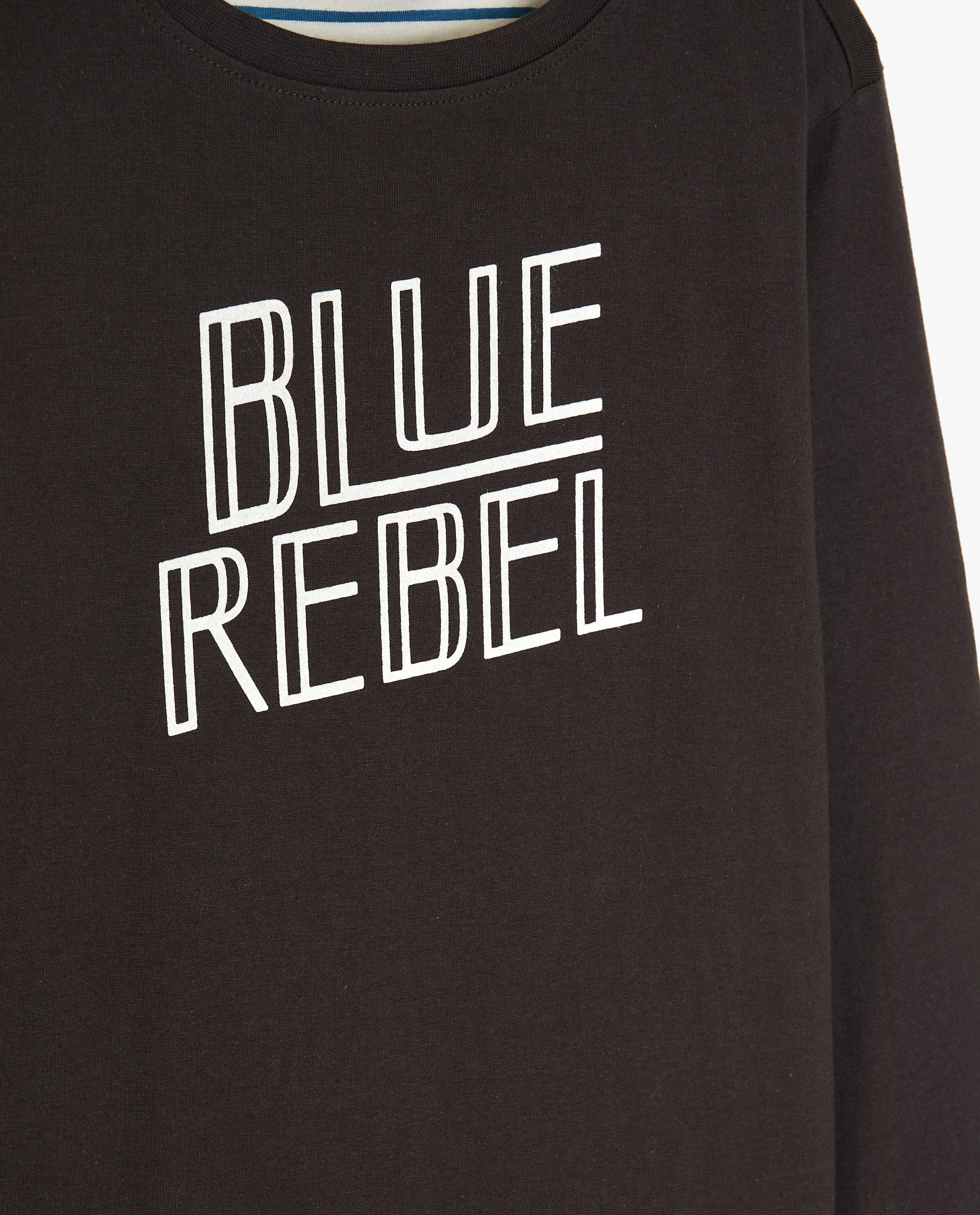 T-shirts - Donkergrijze longsleeve met opschrift