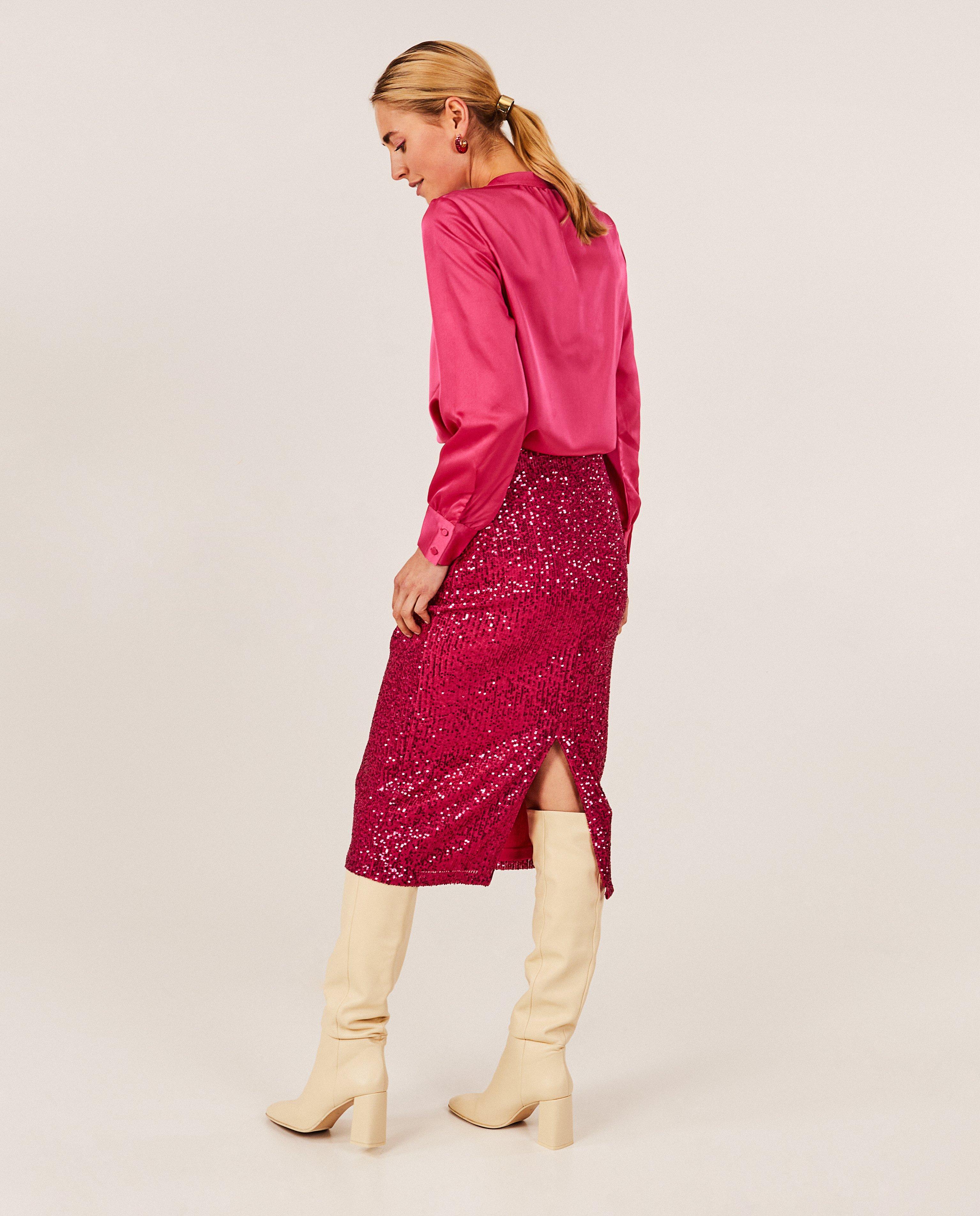 Chemises - Blouse rose satinée