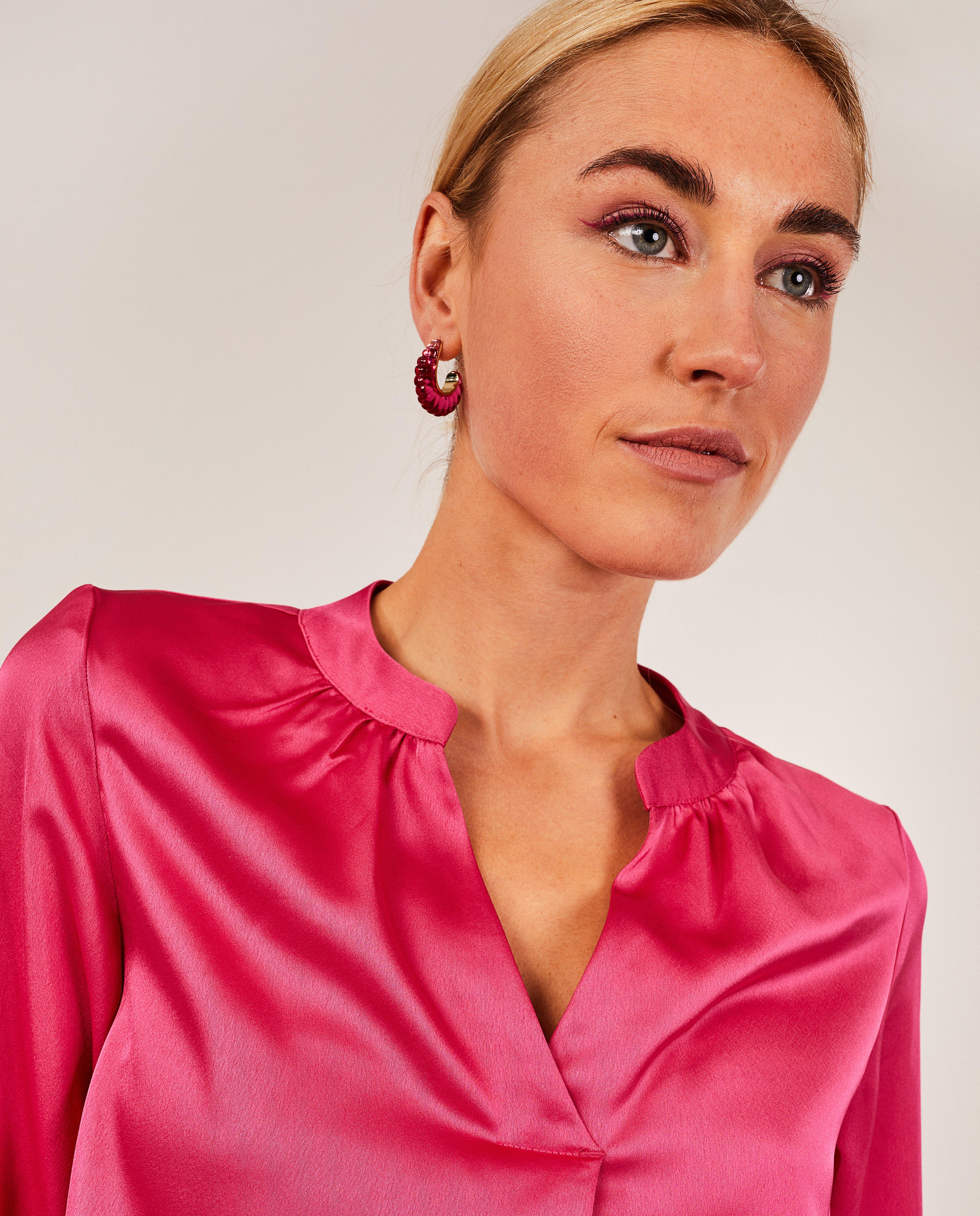 Chemises - Blouse rose satinée