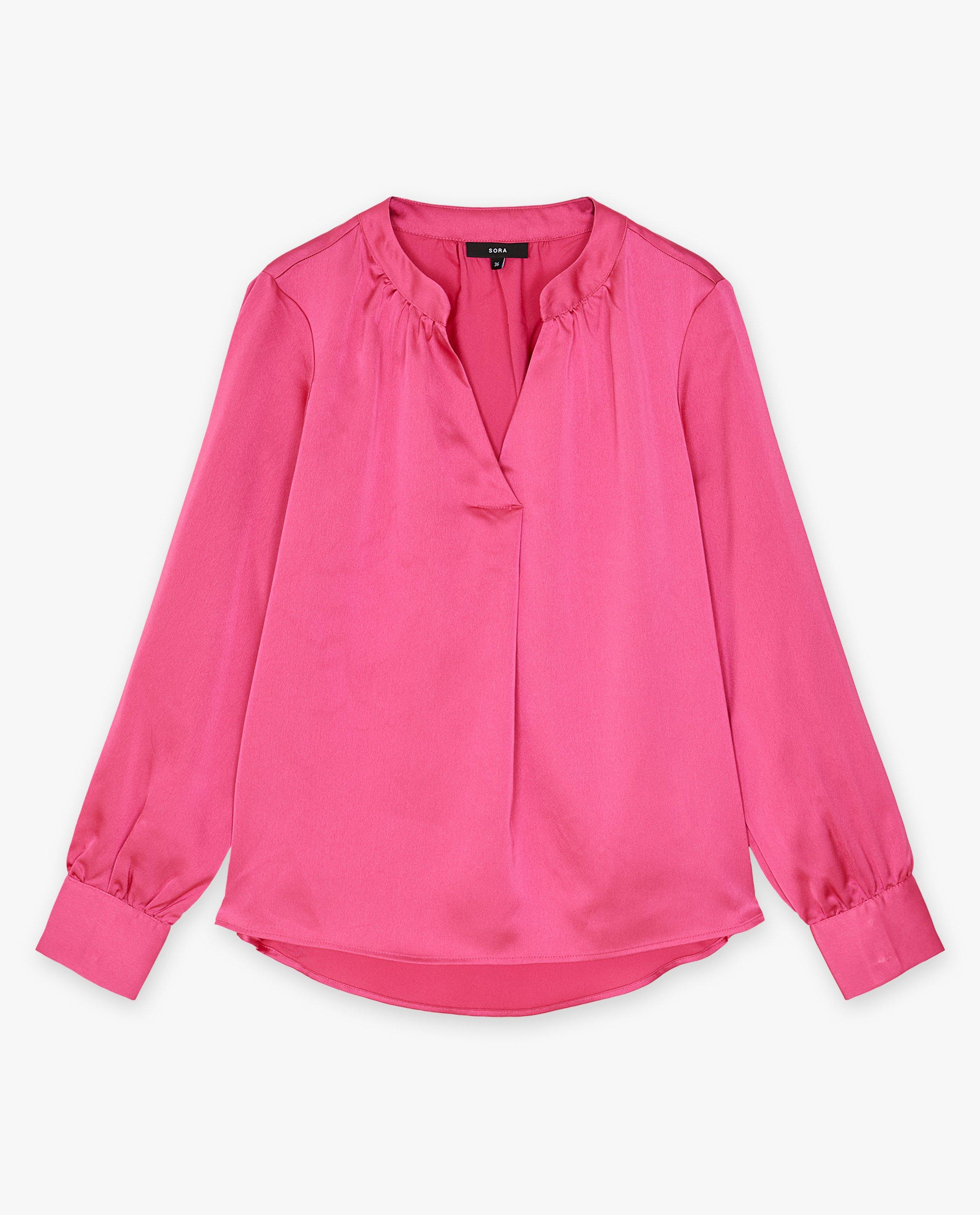 Chemises - Blouse rose satinée