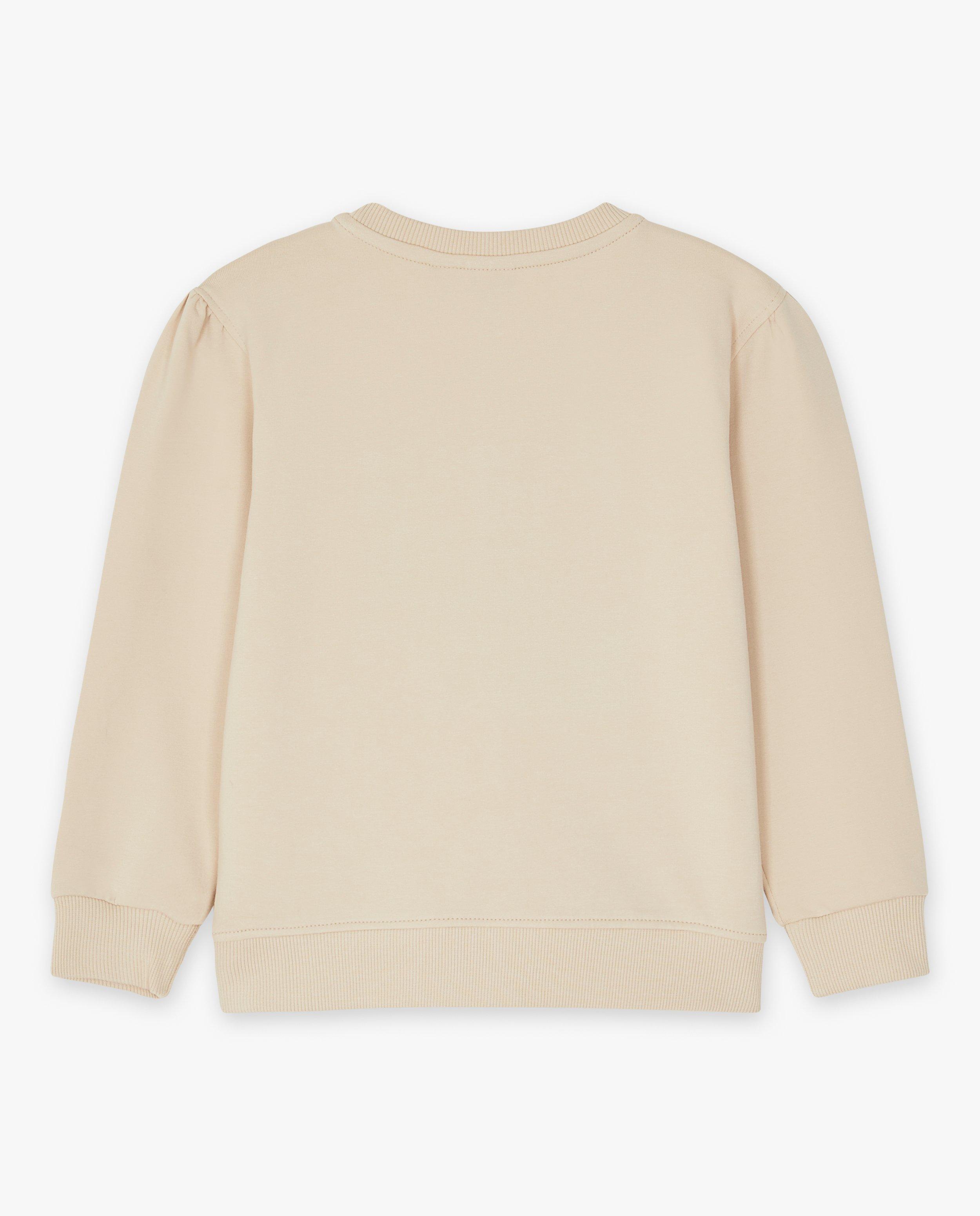 Sweaters - Beige sweater met bouclé