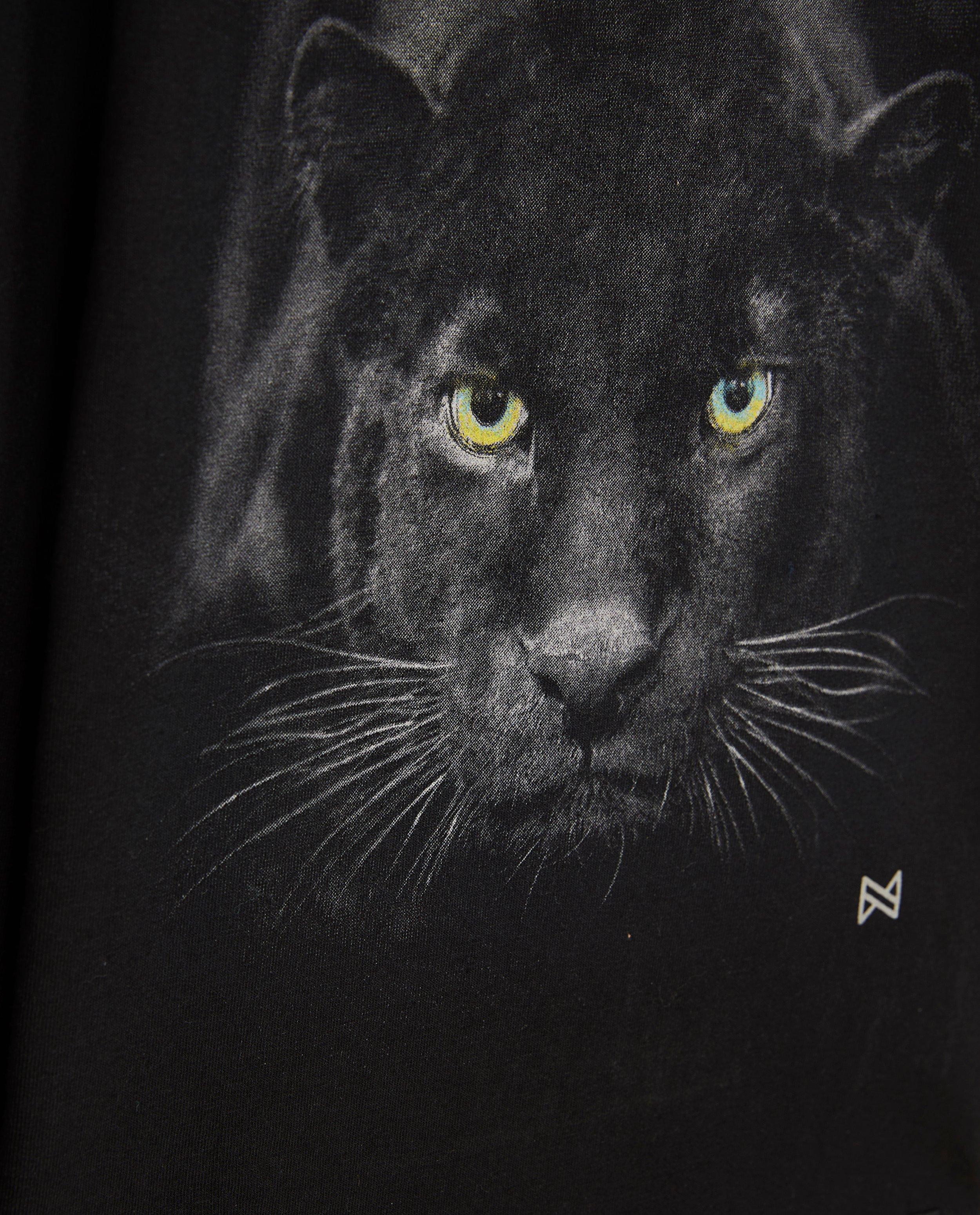 T-shirts - T-shirt noir à manches longues avec imprimé panthère