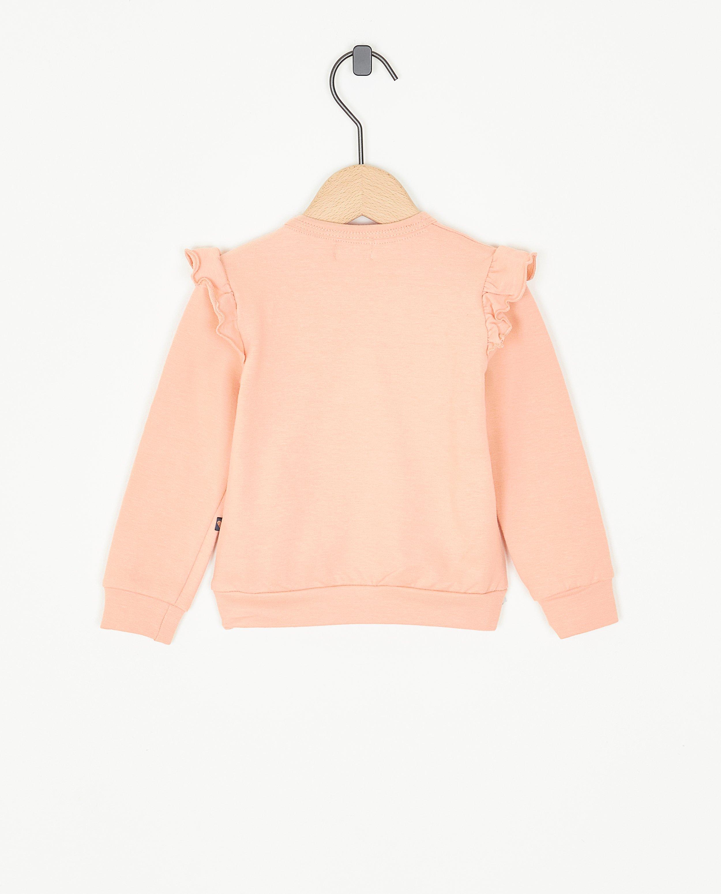 Sweaters - Roze sweater met regenboogprint