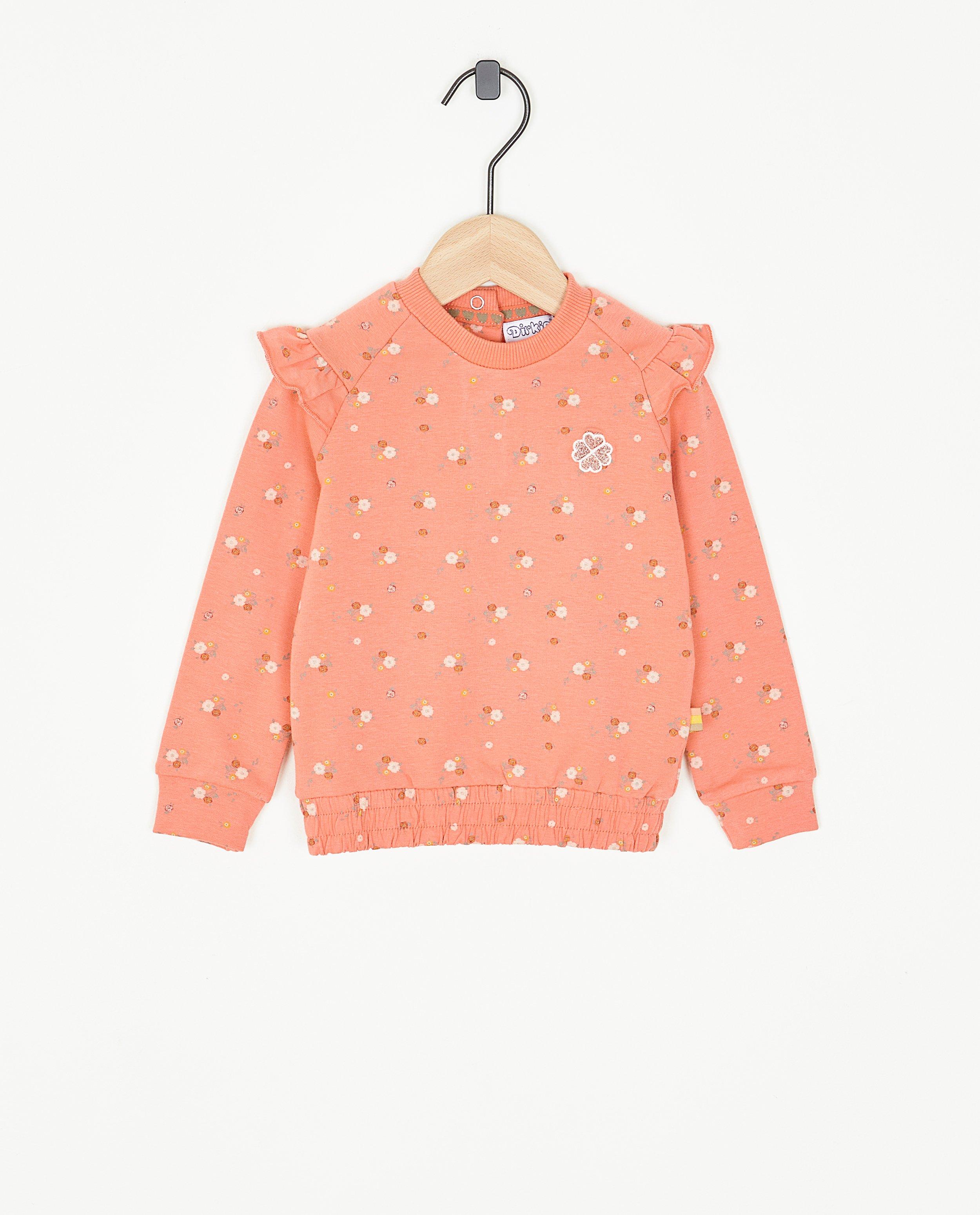 Roze sweater met bloemenprint - null - Dirkje