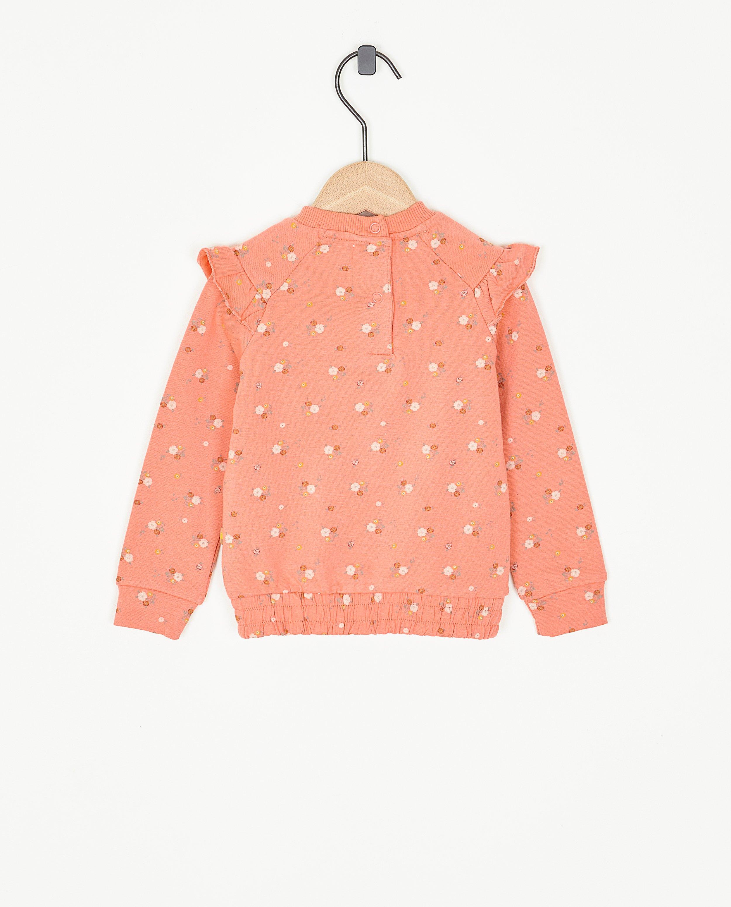 Sweaters - Roze sweater met bloemenprint