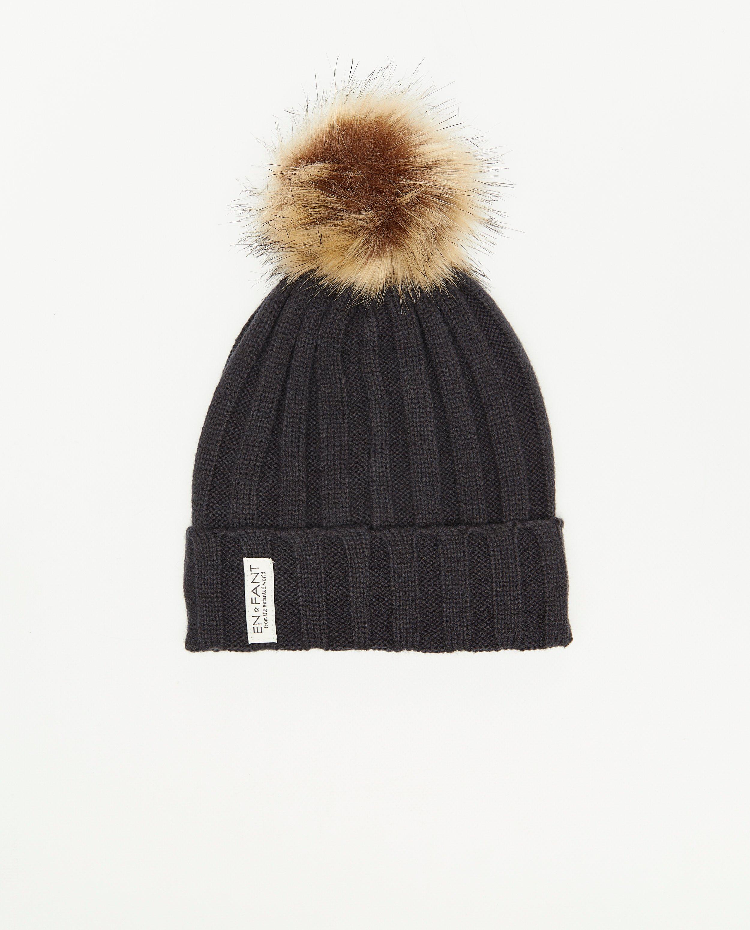 Gebreide muts met pompon - Product Detail - donkerblauw - afbeelding nummer 1