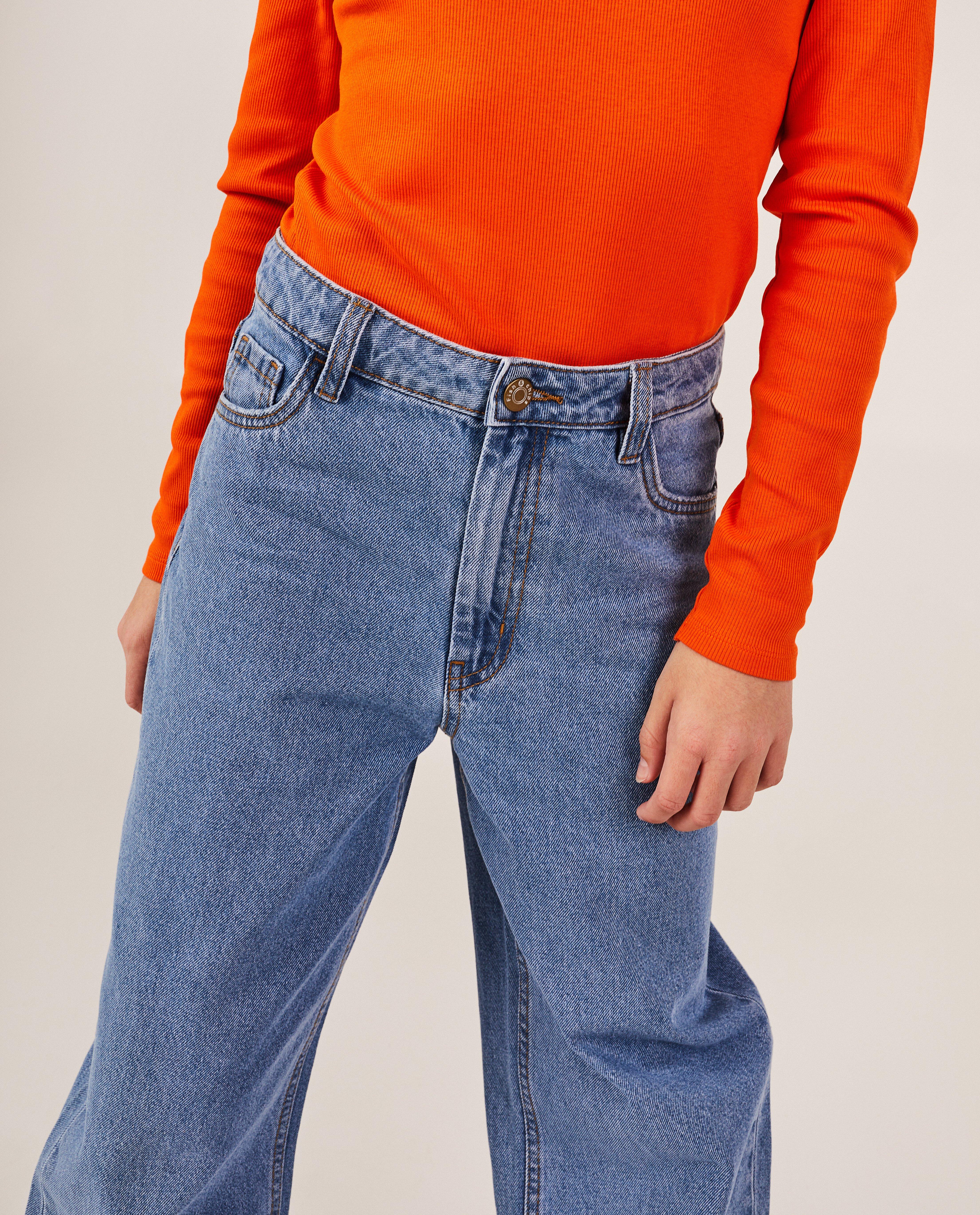 Jeans - Blauwe jeans, wide leg fit