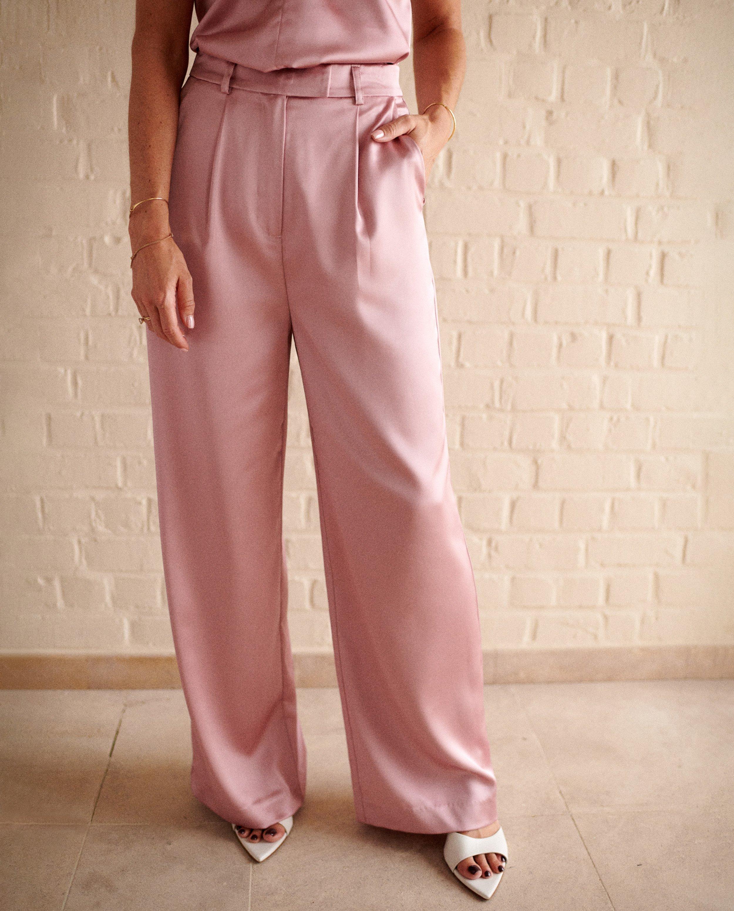 Roze satijnen broek - null - Nanja Massy