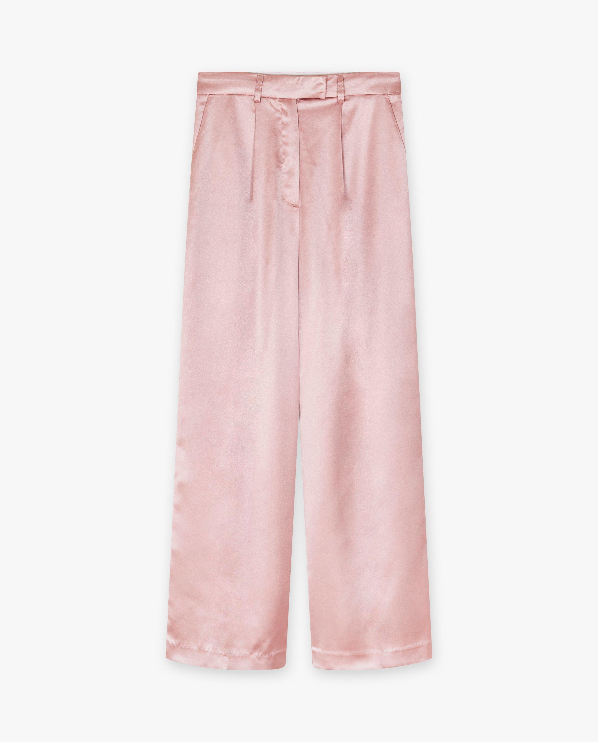 Broeken - Roze satijnen broek