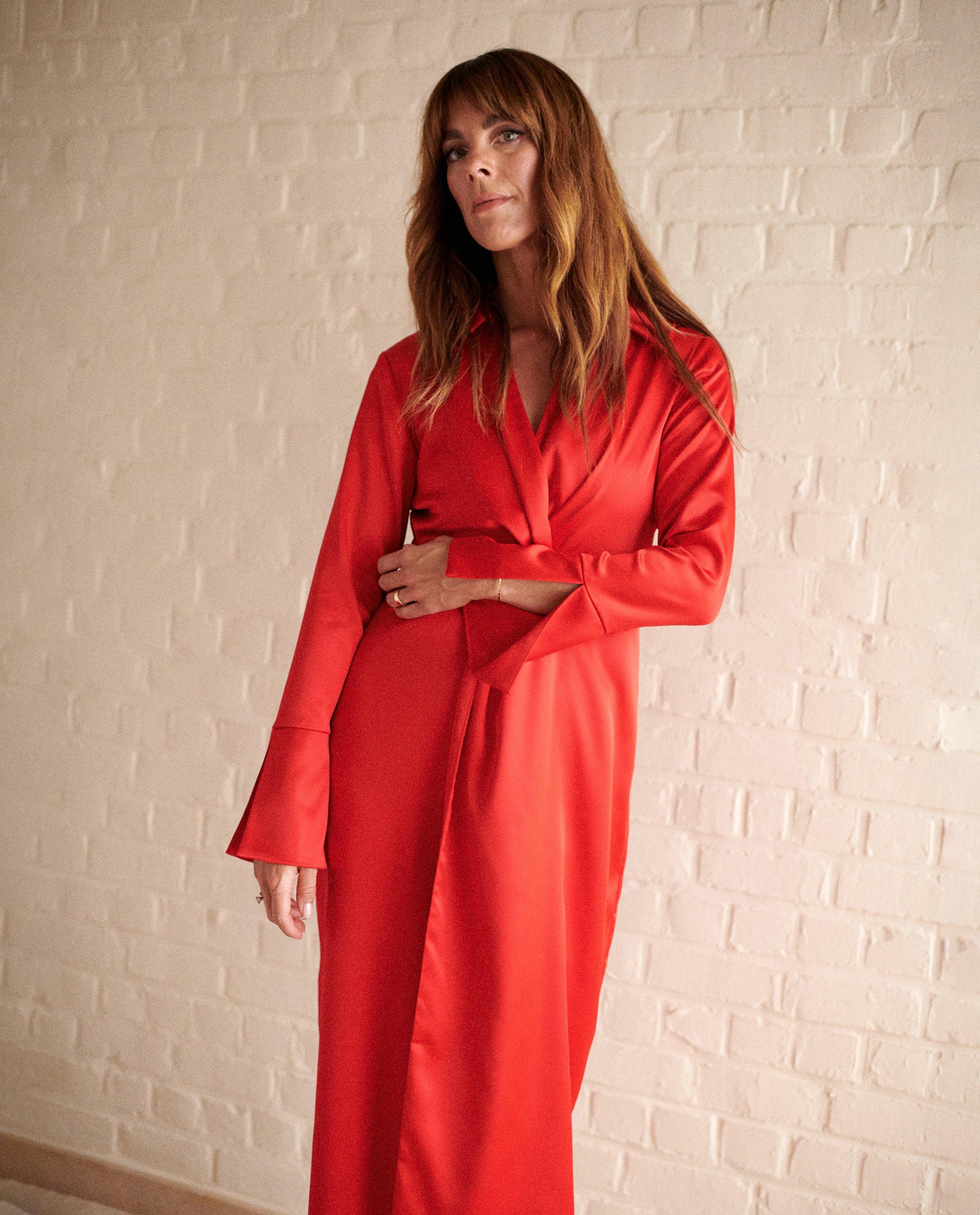 Robe rouge en satin - null - Nanja Massy