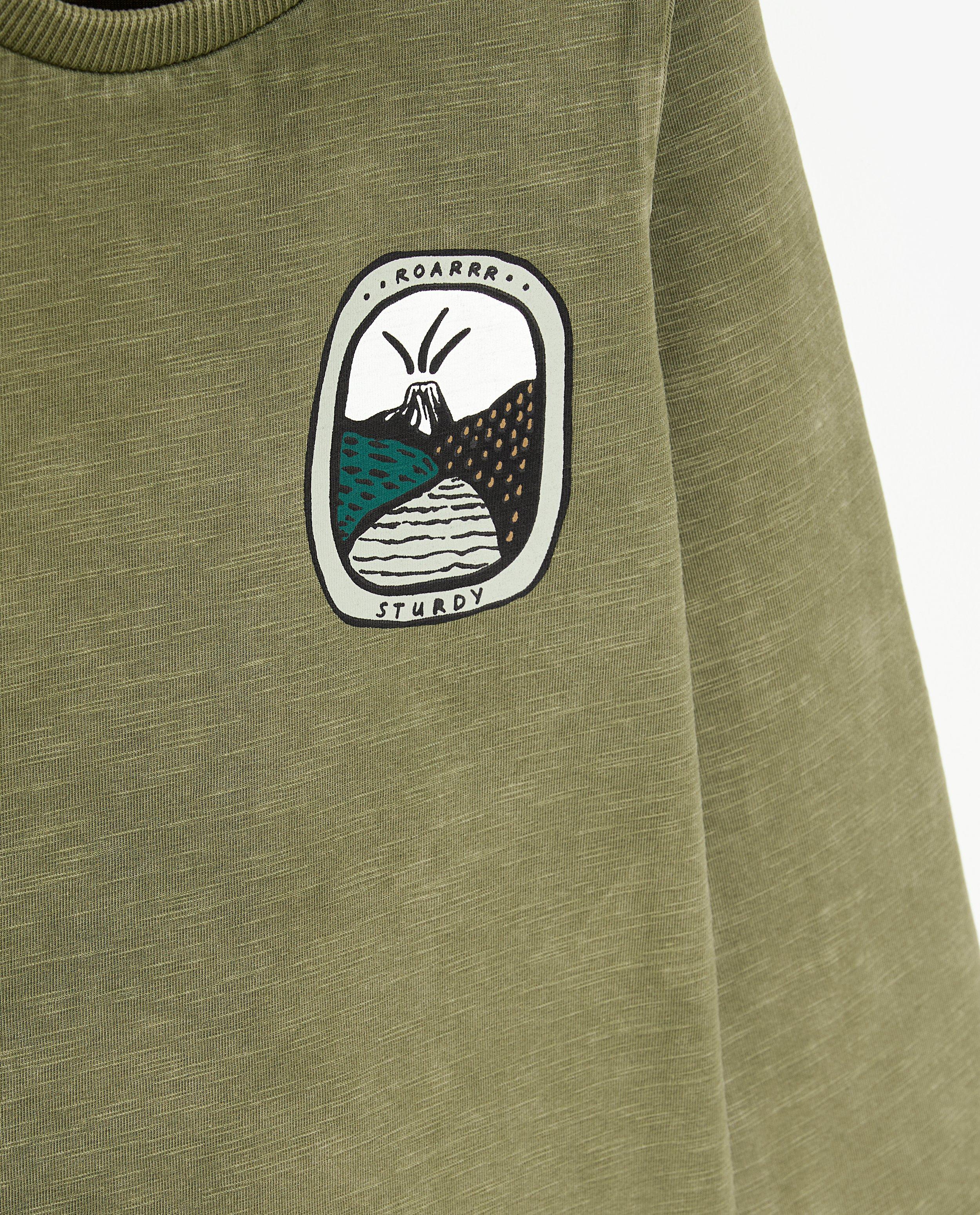 T-shirts - Groene longsleeve met print