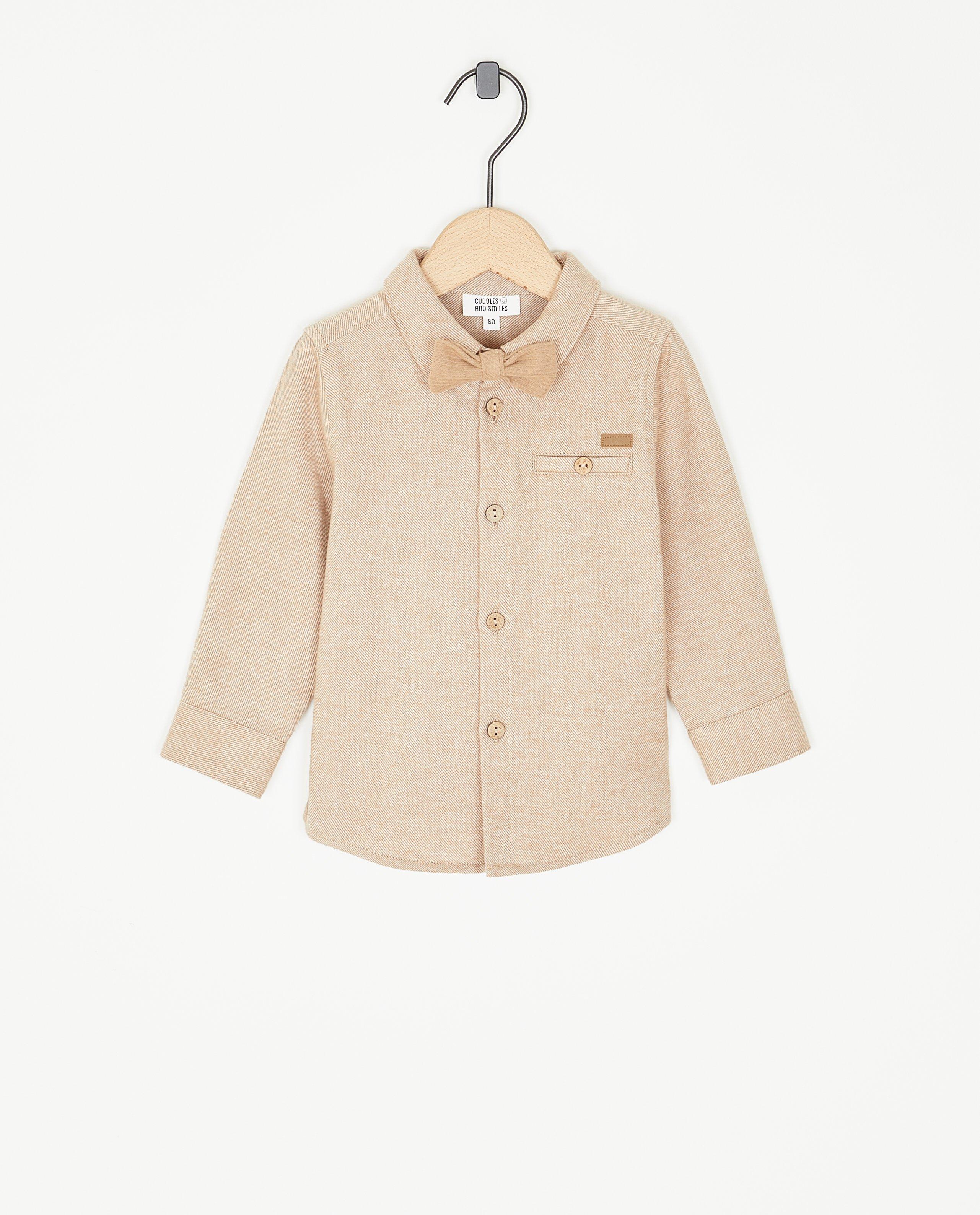 Chemise brun clair avec nœud - null - Cuddles and Smiles