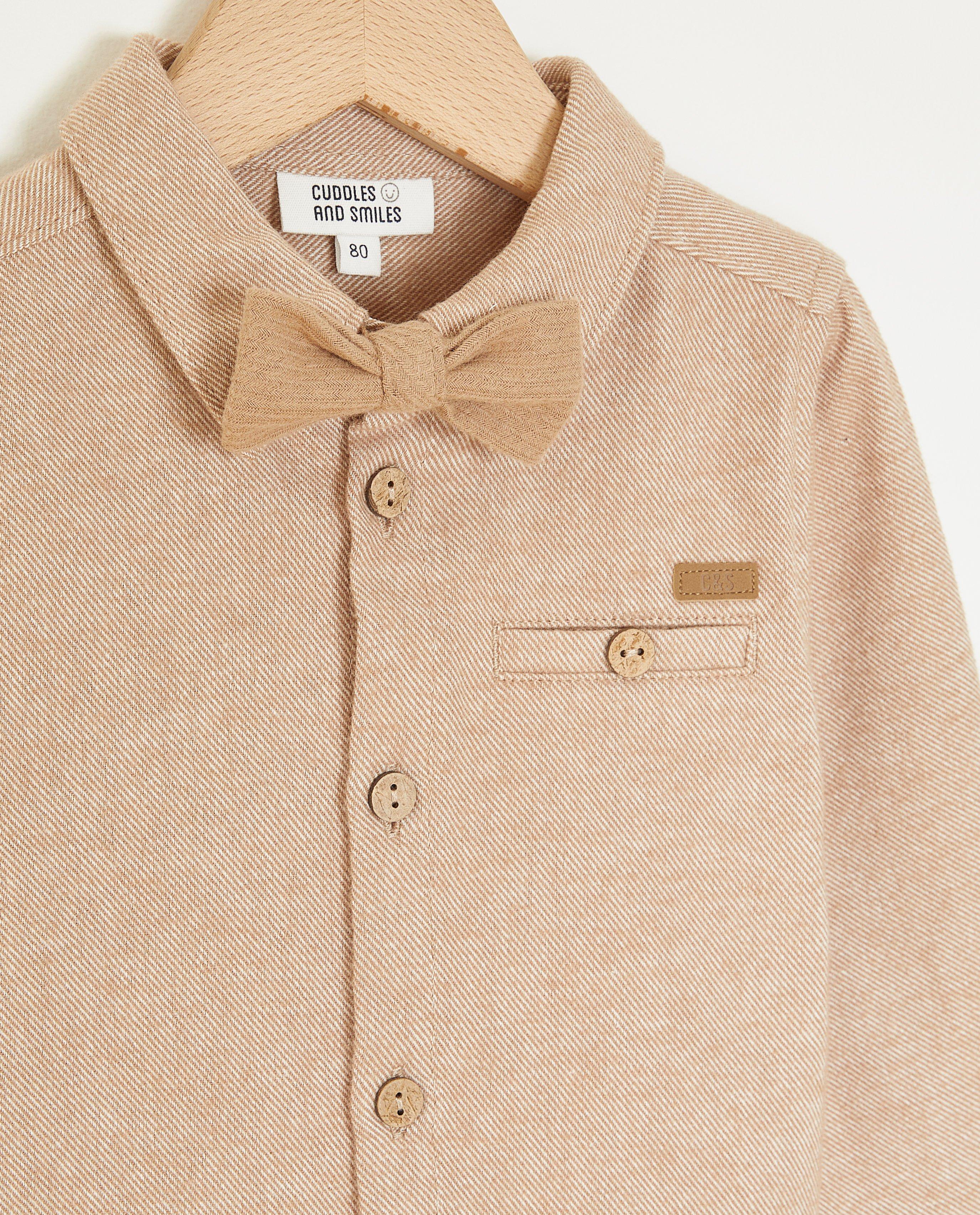 Chemises - Chemise brun clair avec nœud