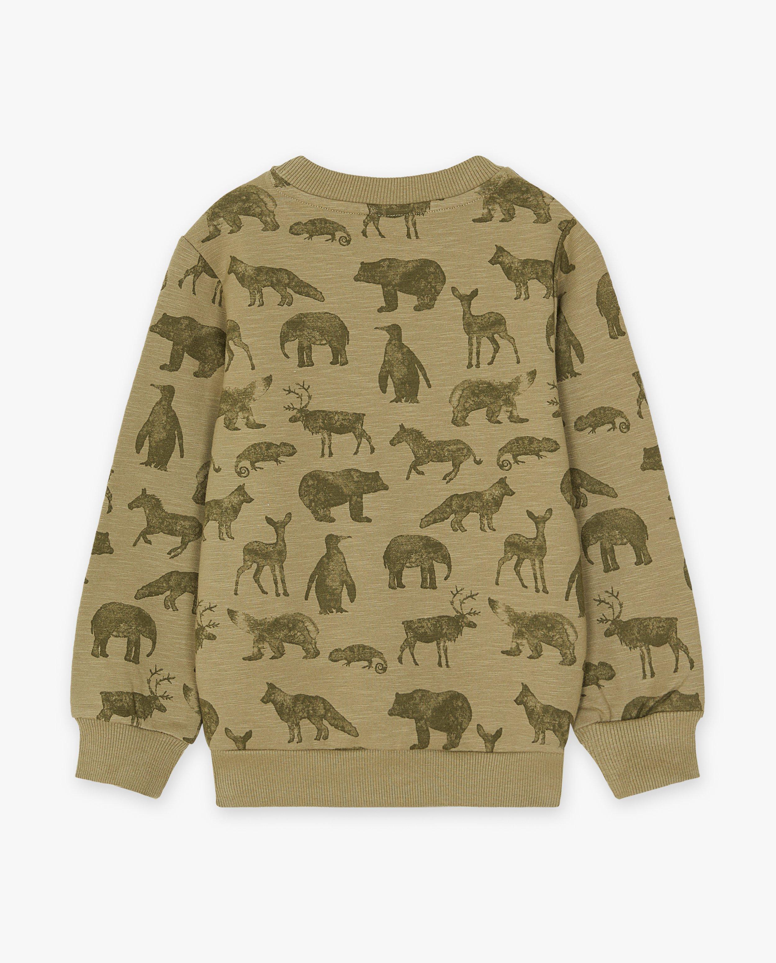 Sweaters - Groene sweater met dierenprint