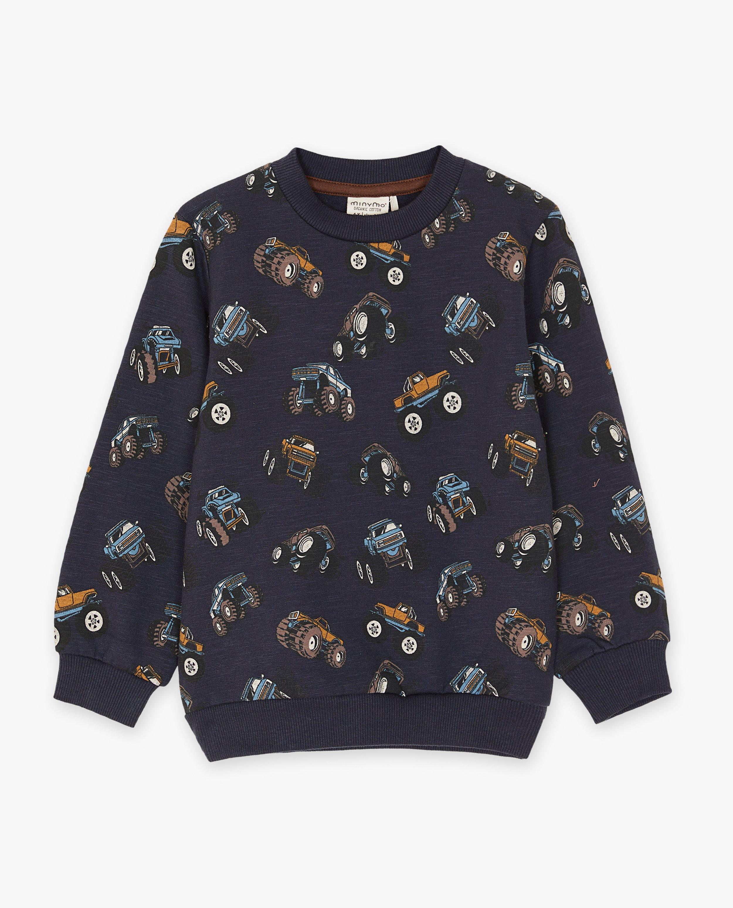 Sweat bleu foncé à imprimé - null - Minymo