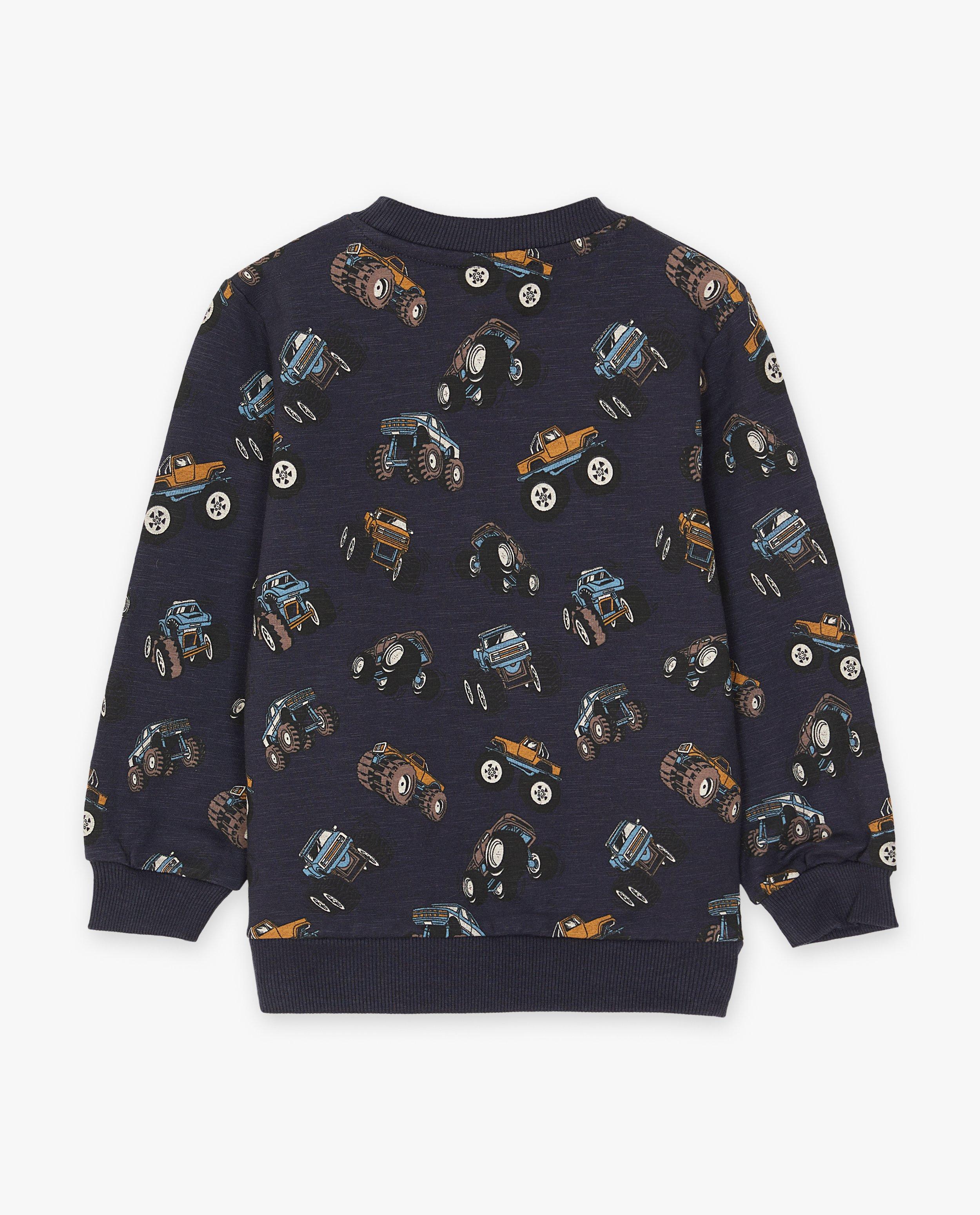 Sweaters - Donkerblauwe sweater met print